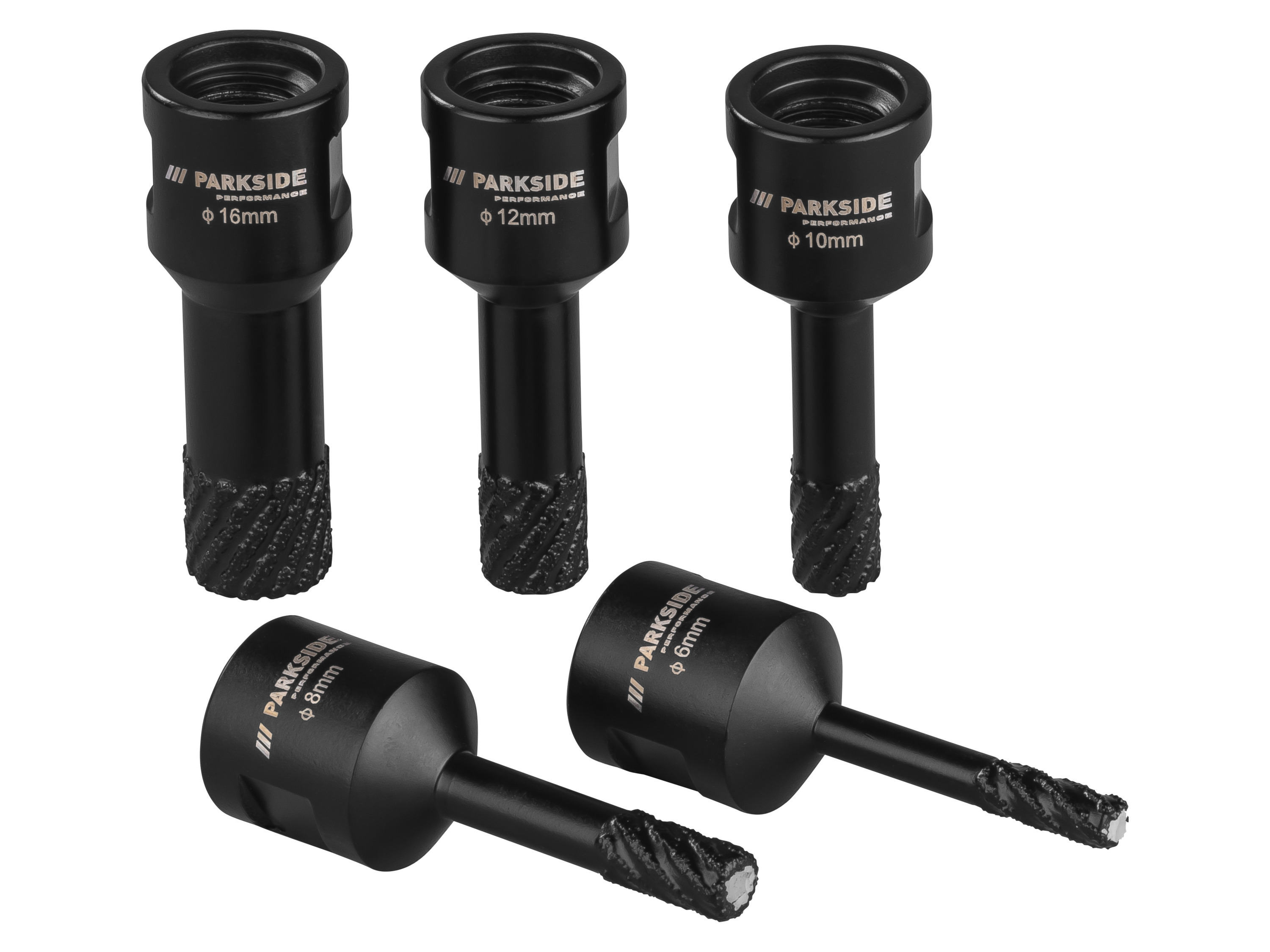 Parkside Performance Diamentowe koronki wiertnicze / Koronka wiertnicza diamentowa, 5 sztuk / 4 sztuki / 2 sztuki / 1 sztuka ø 6, 8, 10, 12, 16 mm
