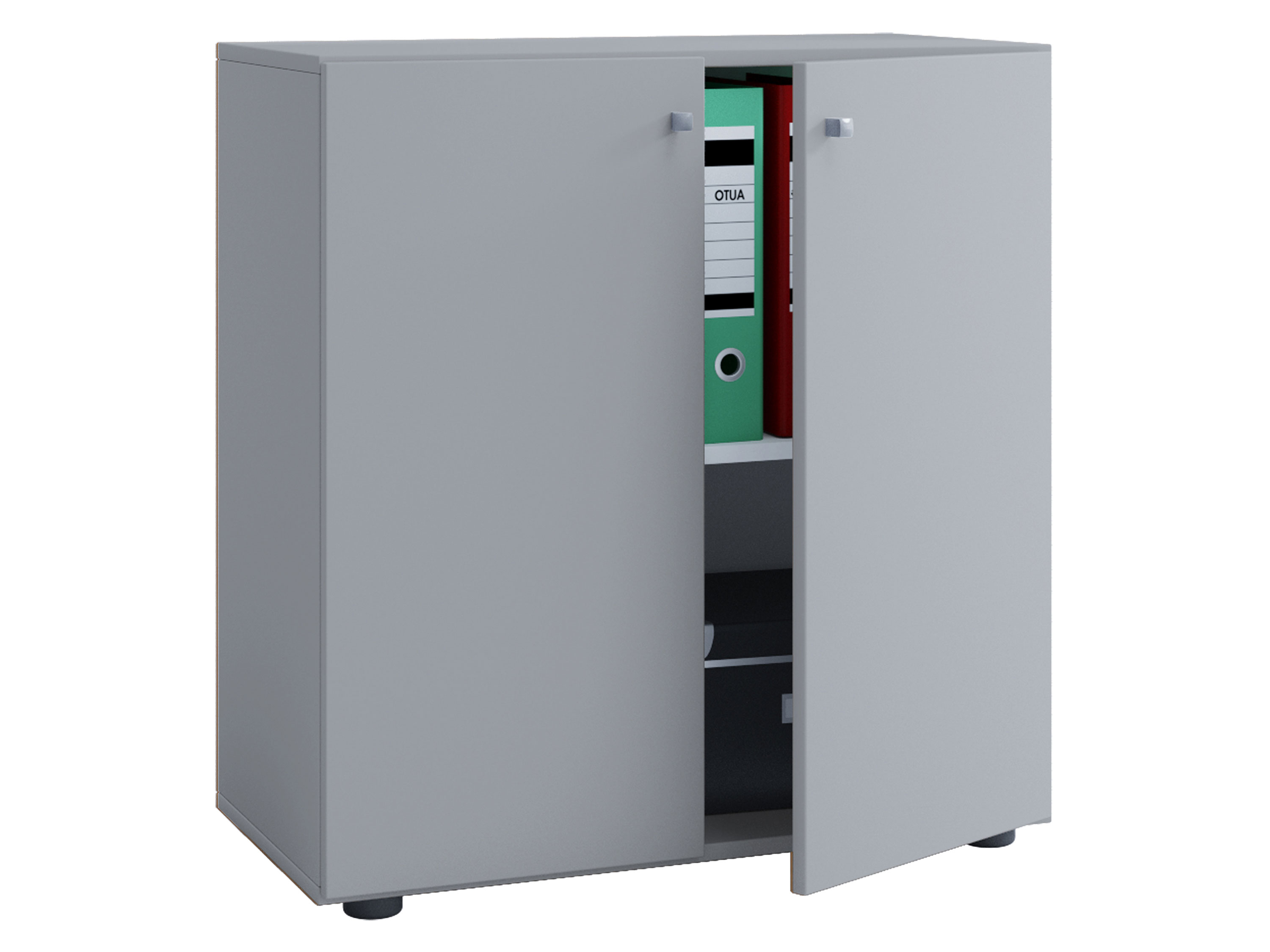 VCM Szafa biurowa Lona Drzwi obrotowe, Szary, L