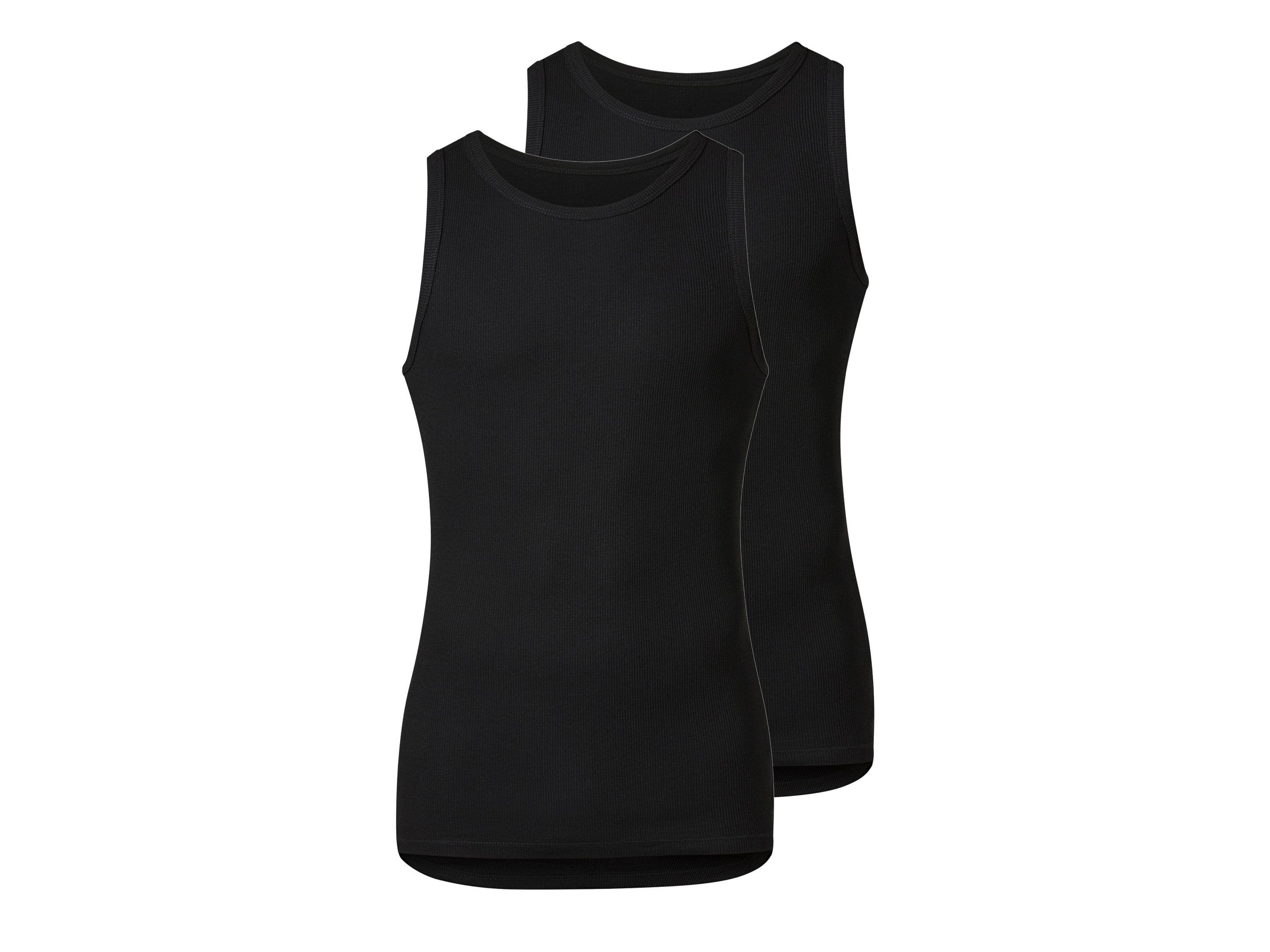 esmara Men Podkoszulki męskie, 2 sztuki Czarny, 7/Xl