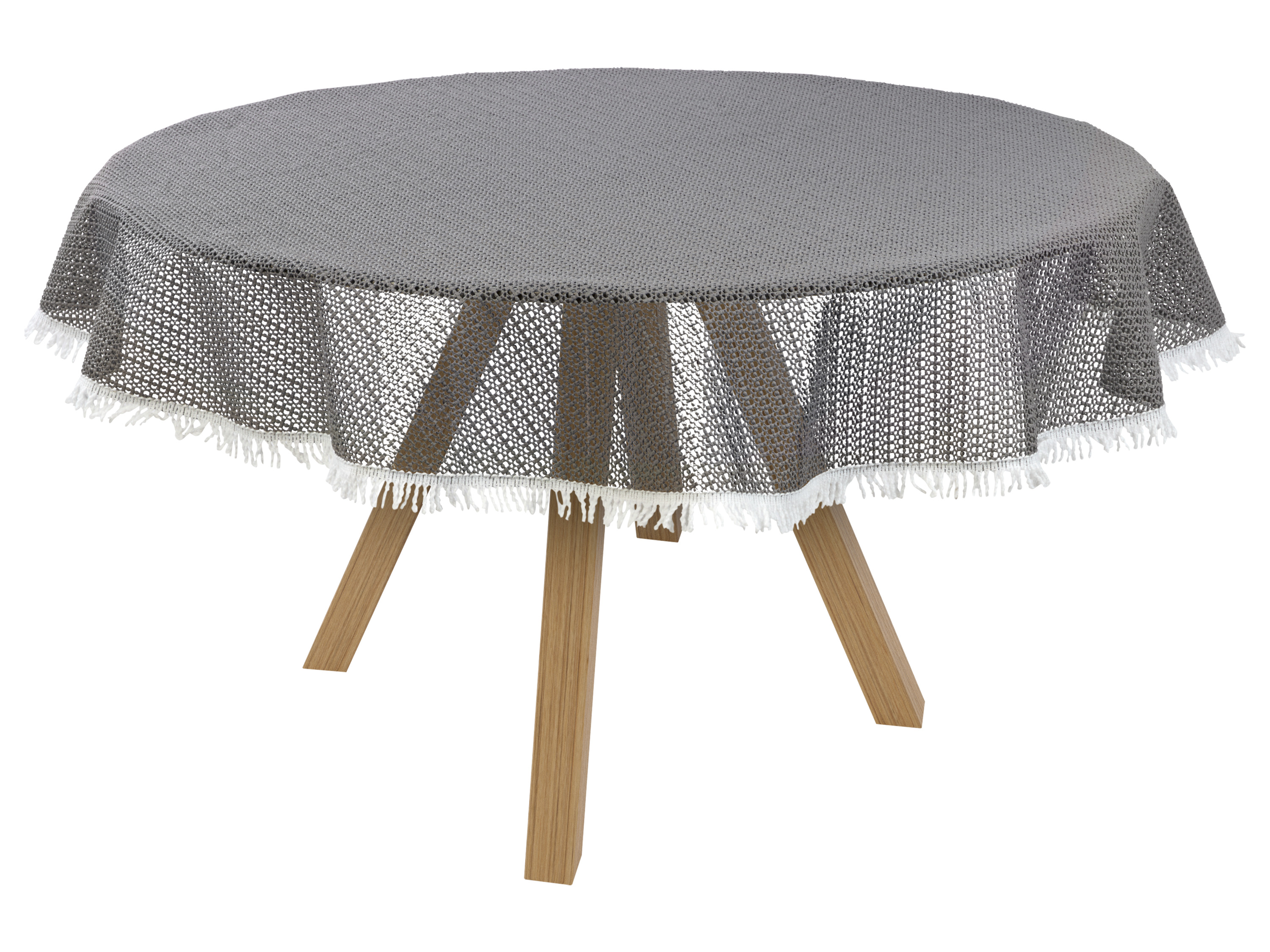 Livarno home Obrus ogrodowy, 130 x 160 cm Okrągły, Szary