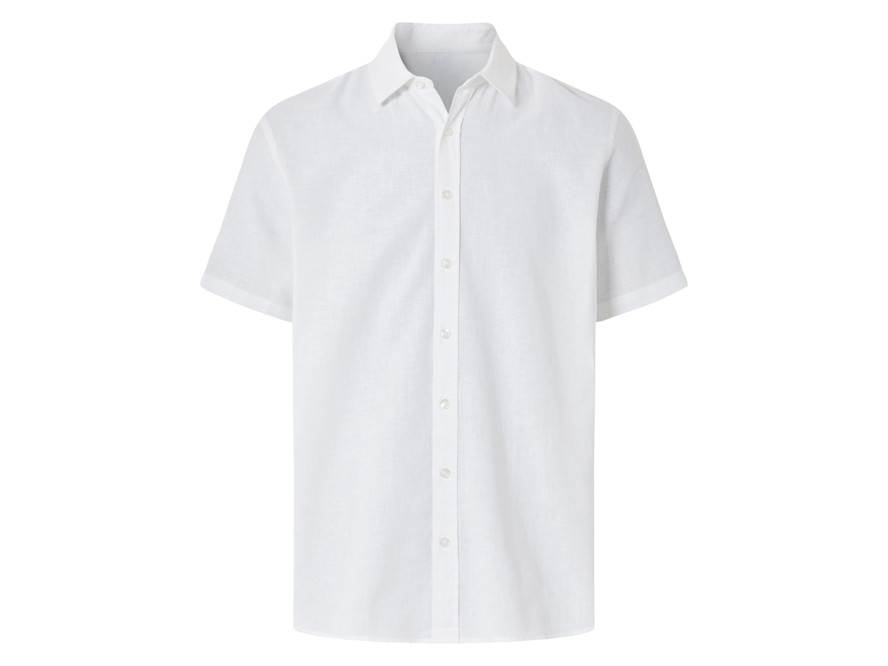 esmara Men Koszula męska z lnem i bawełną Biały, XL 43/44