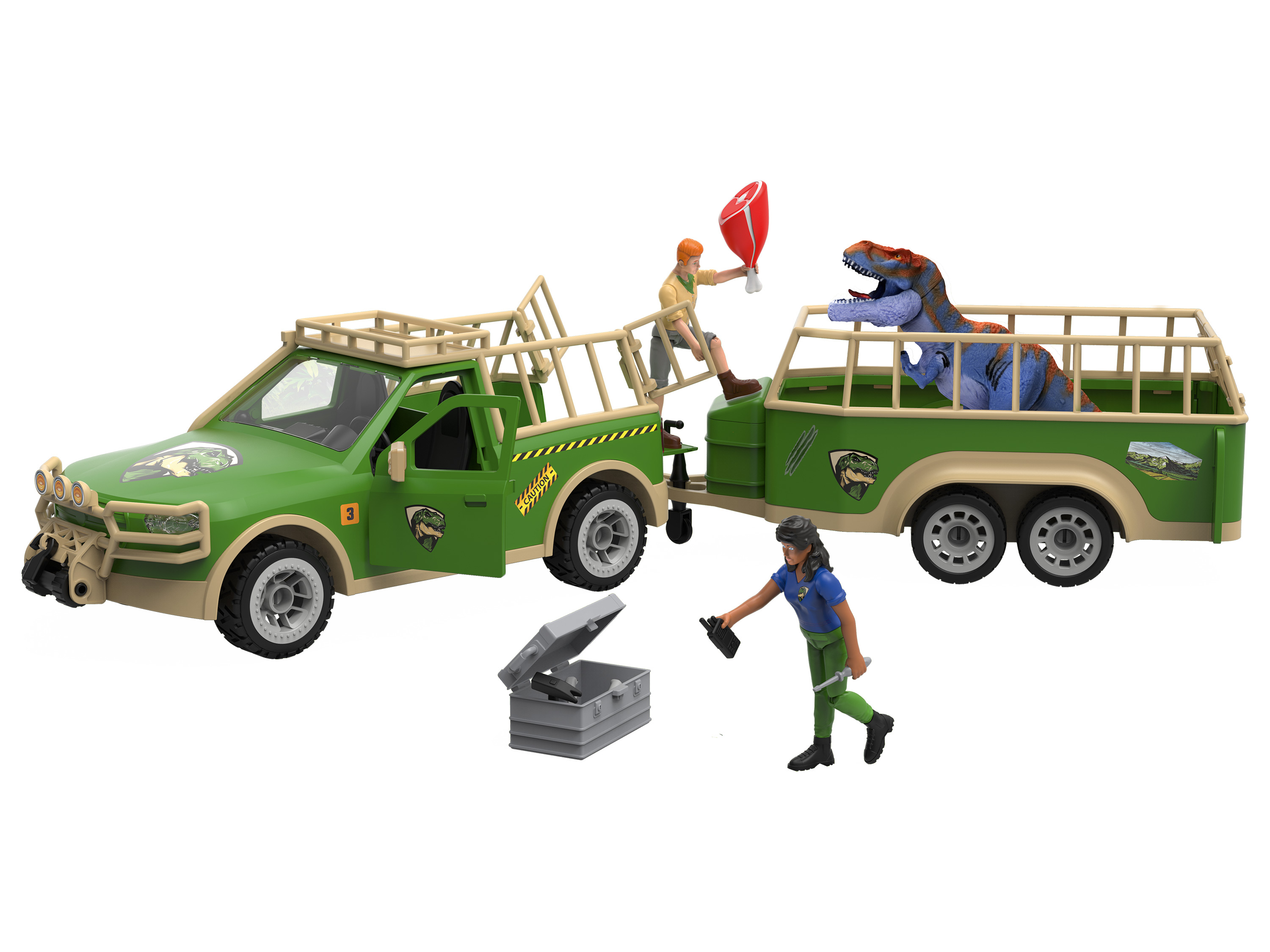 Playtive Zestaw L Samochód z przyczepą Animal Adventures Pojazd terenowy z przyczepą