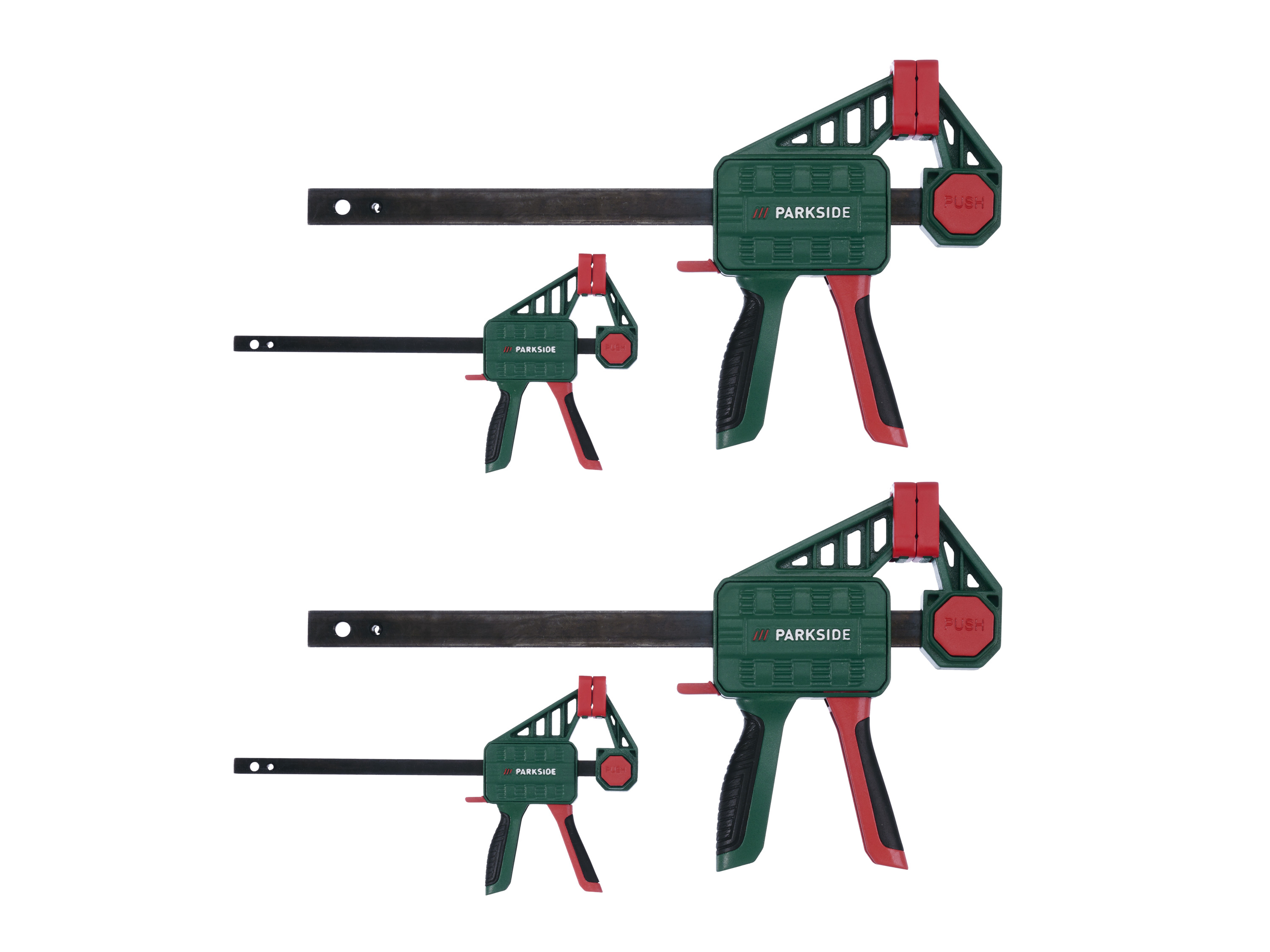 Parkside Zestaw 2 lub 4 zacisków szybkomocujących Zaciski jednoręczne, 4 sztuki