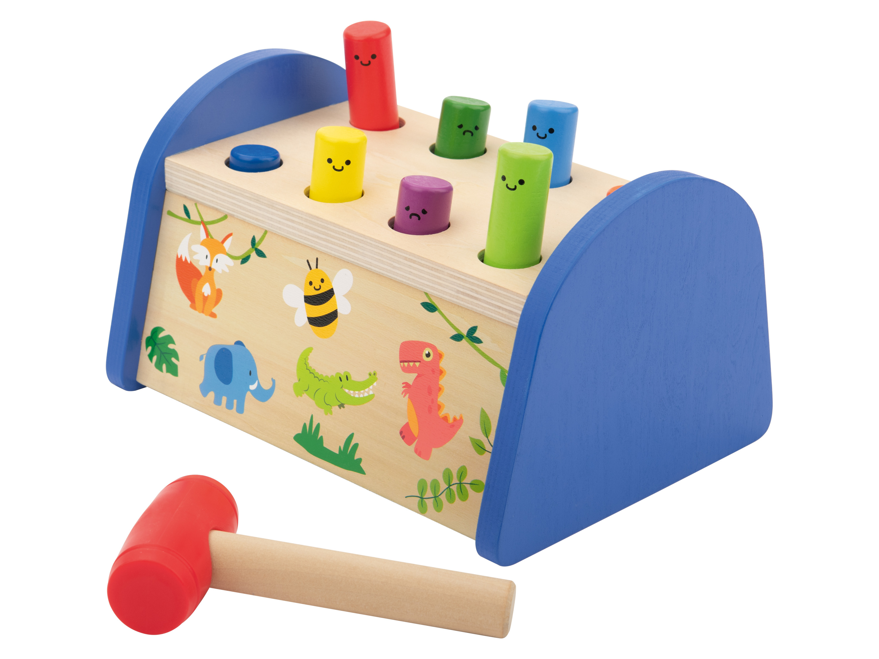 lupilu Drewniana zabawka edukacyjna motoryczna Wbijak