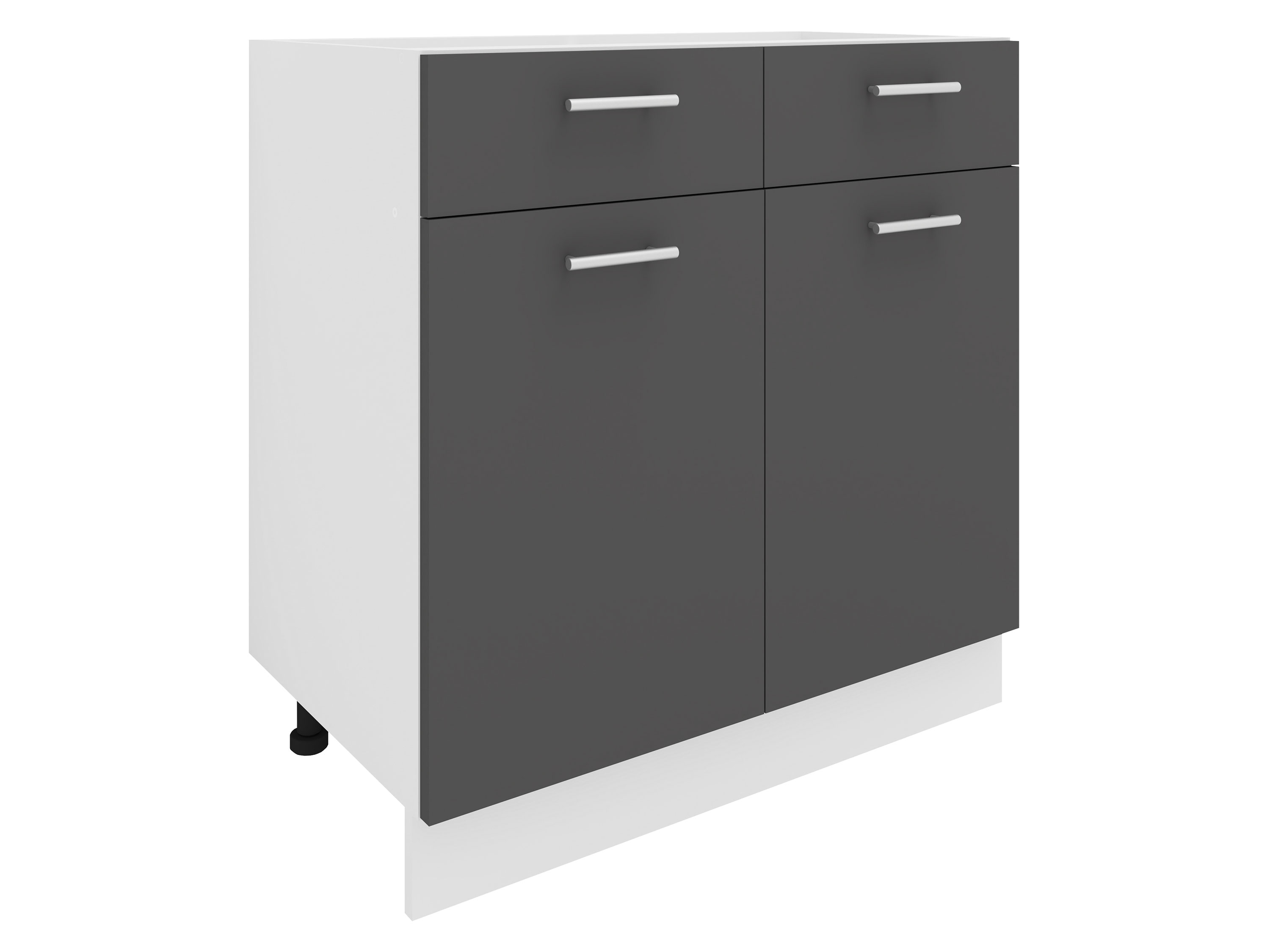 VCM Szafka dolna Esilo Szafka kuchenna, Biały/ antracyt, Dwudrzwiowa z 2 szufladami