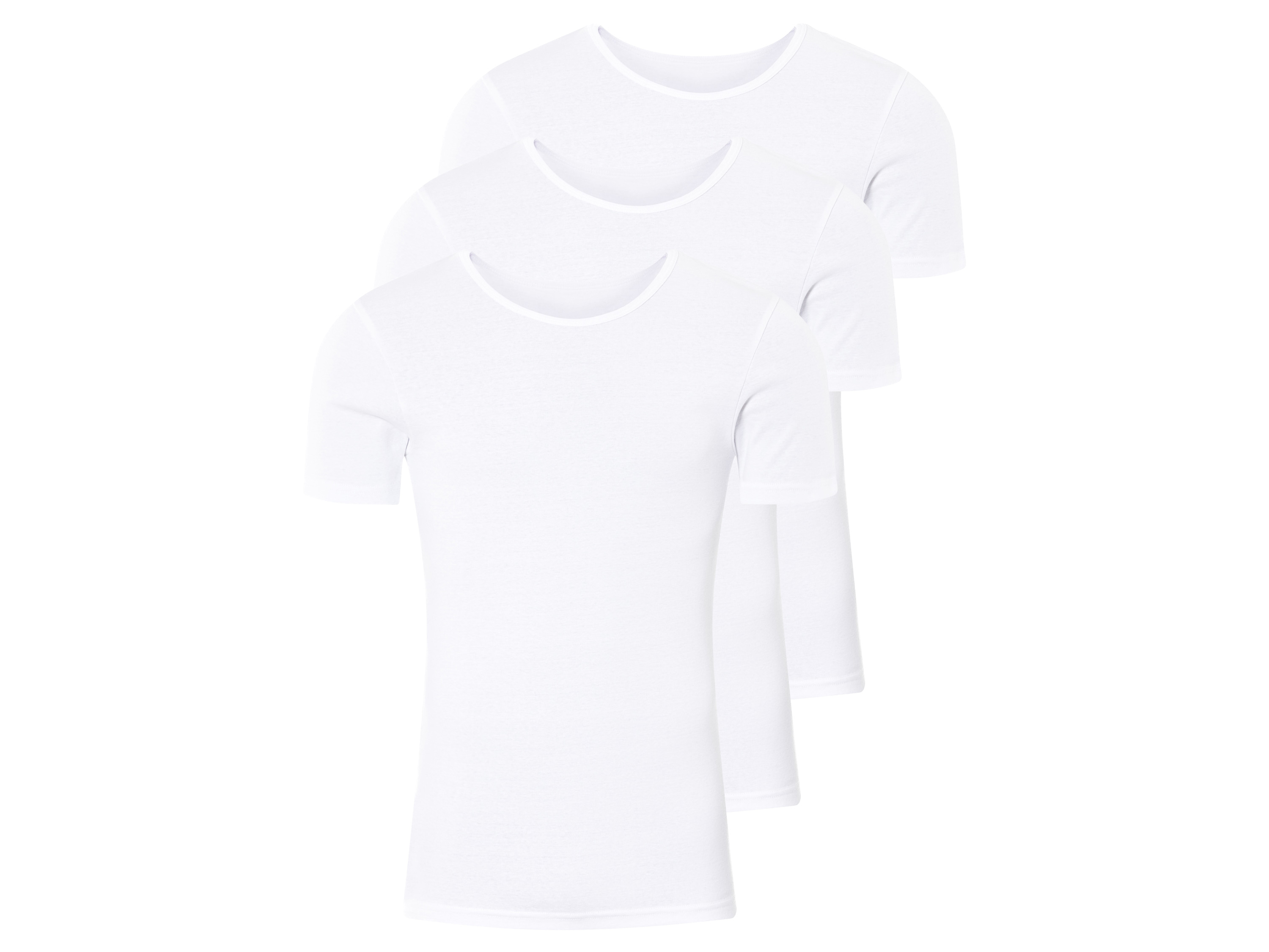 Livergy Podkoszulki męskie termoaktywne, 3 sztuki Dekolt okrągły, 6/L, Biały