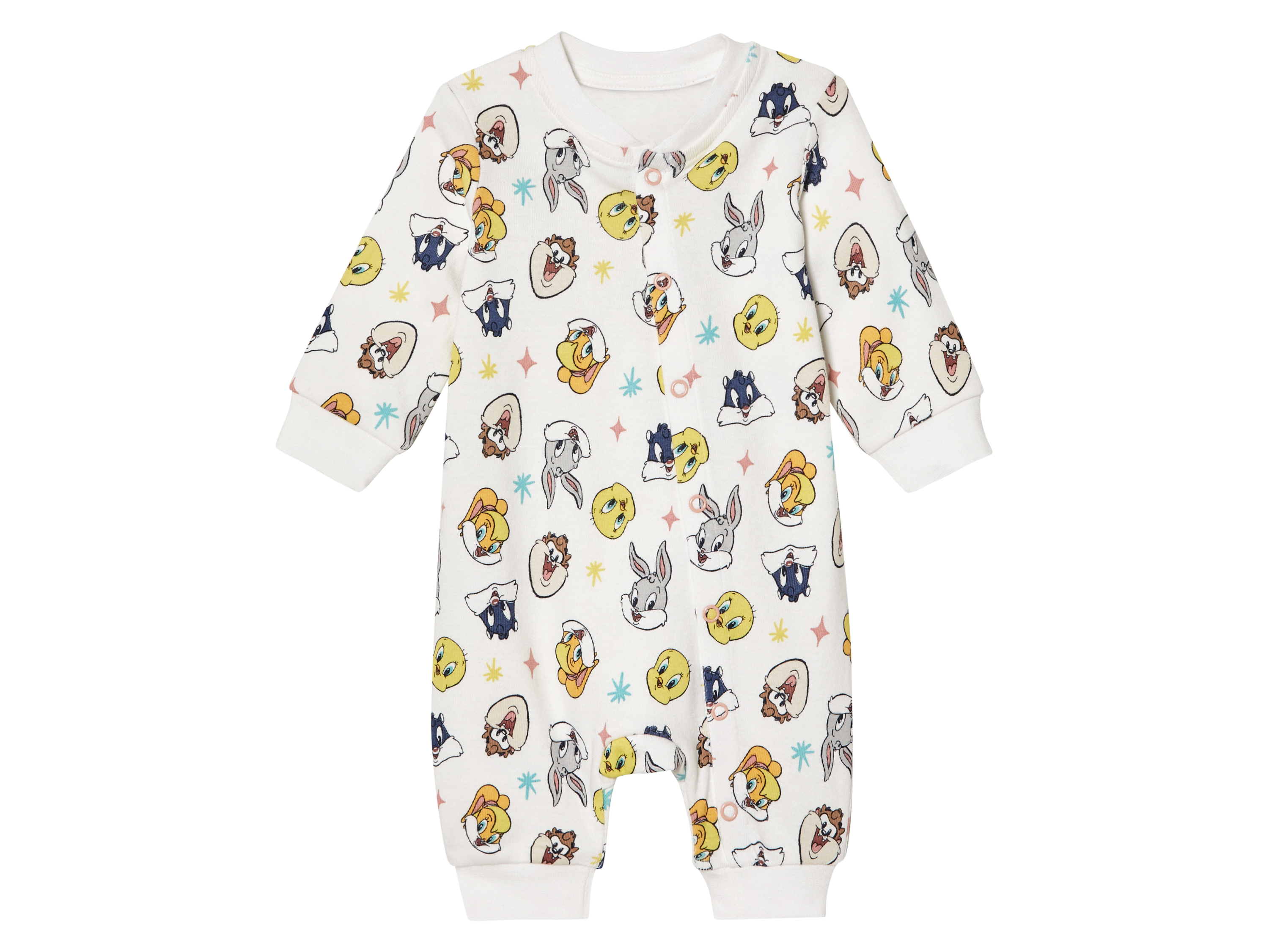 Pajacyk niemowlęcy z bohaterami Looney Tunes i Tom i Jerry Biały, 50/56