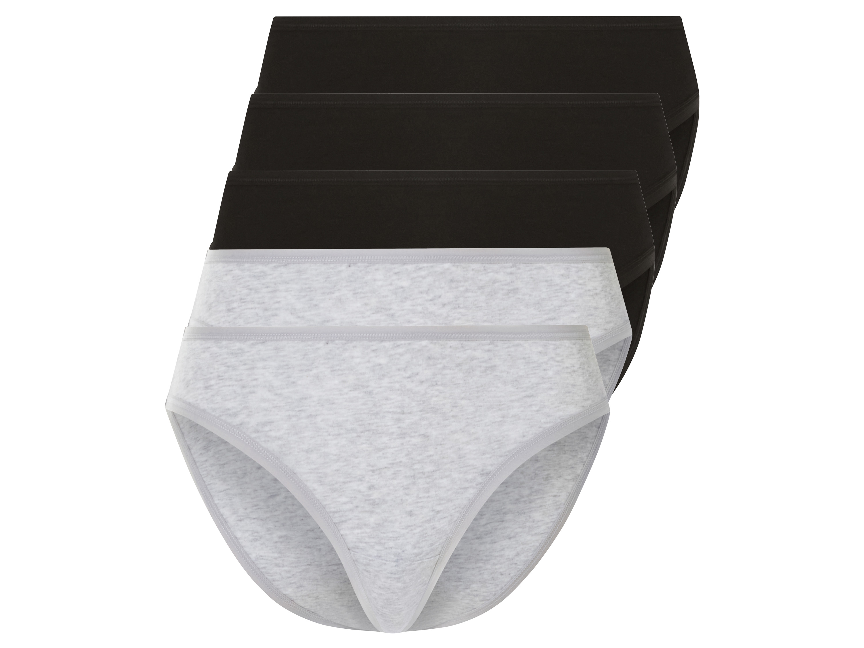 esmara Figi damskie z bawełną, 5 par Czarny/ szary, M40/42