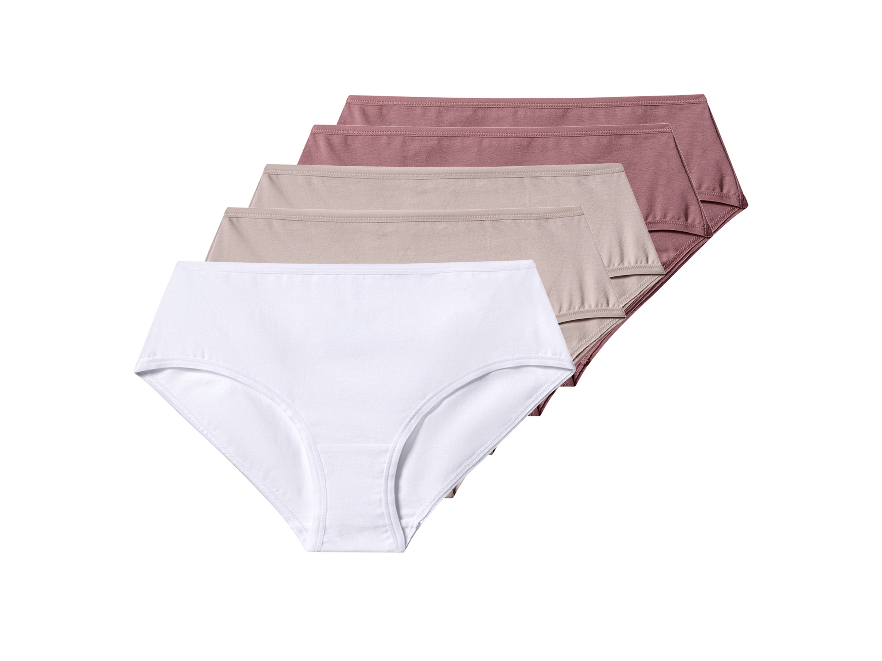 esmara Majtki figi damskie z wysokim stanem, 5 par Różowy/ biały, S36/38