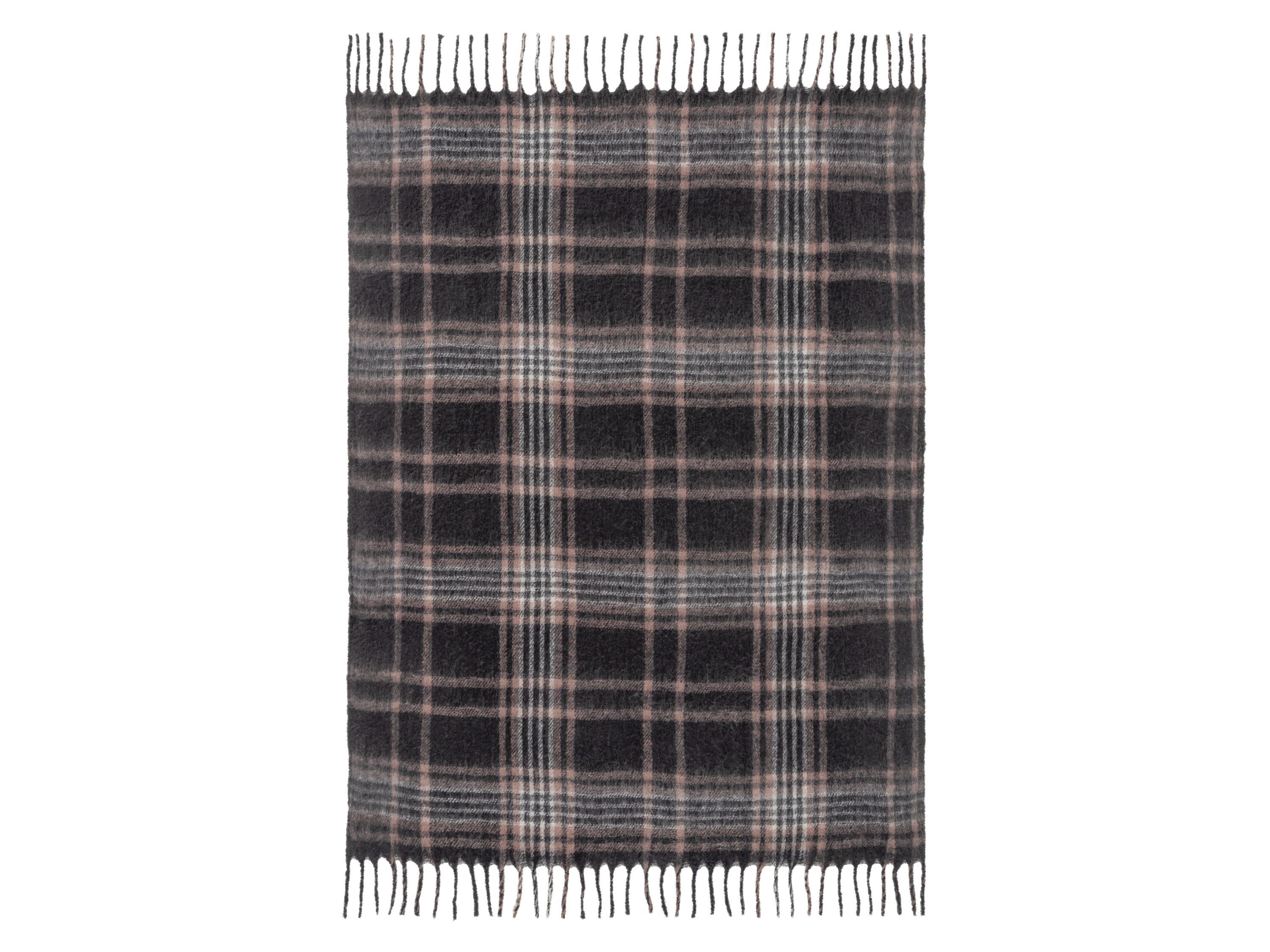 Livarno home Koc, 130 x 170 cm Ciemny/ w kratkę