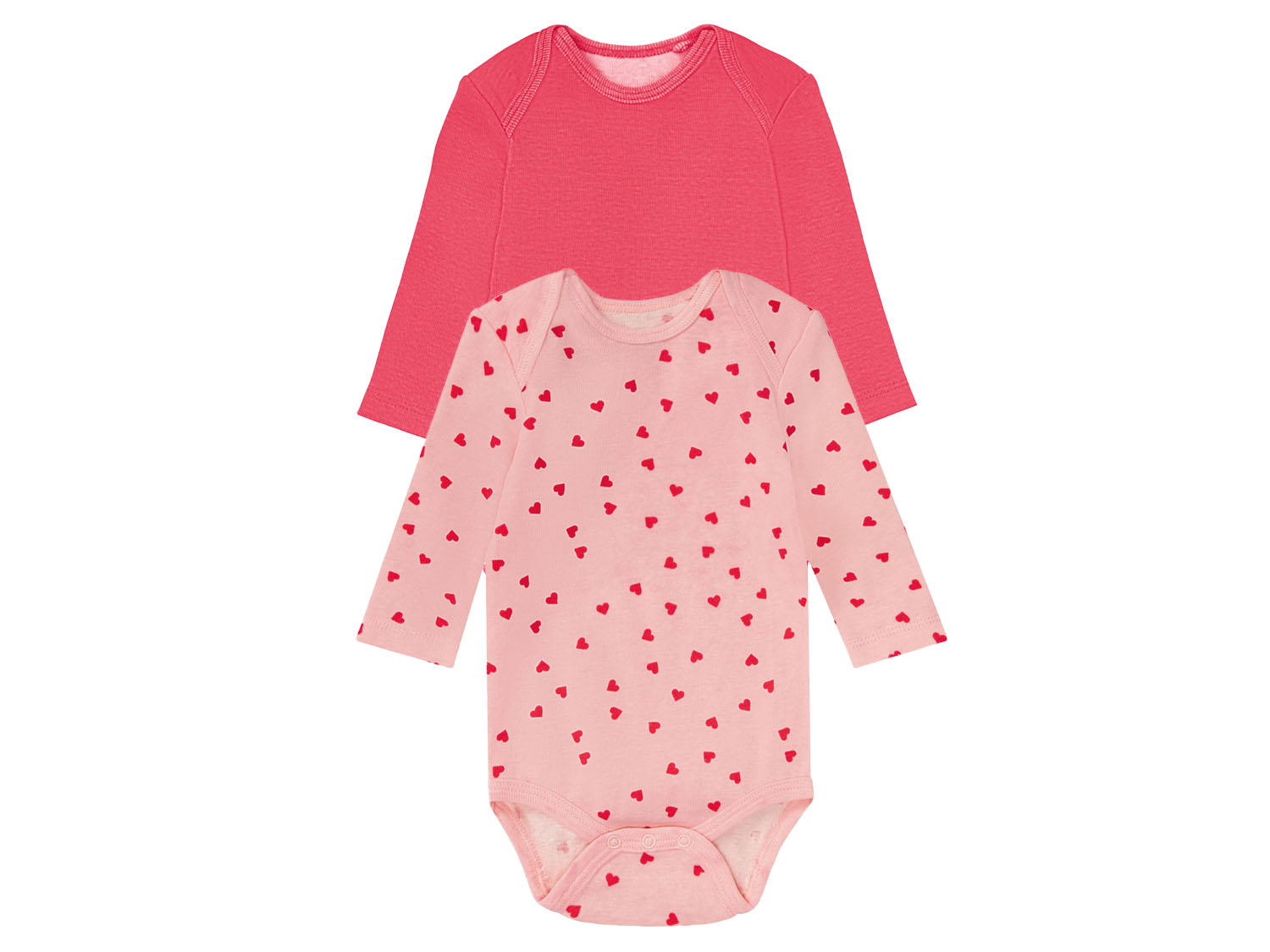 lupilu Body niemowlęce z biobawełny, 2 sztuki Różowy, 50/56