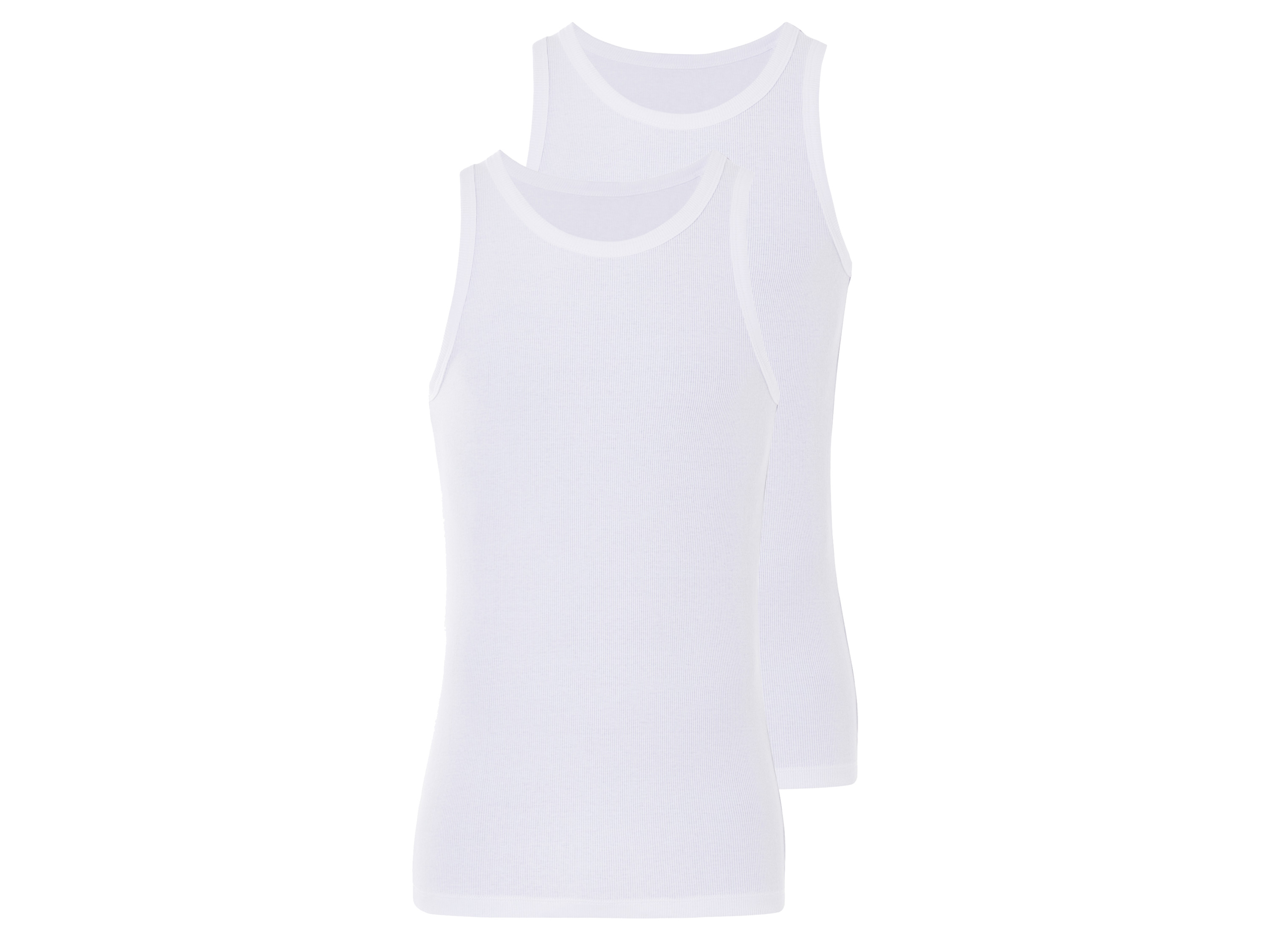 Livergy Podkoszulki męskie z bawełny, 2 sztuki Biały, 6/L