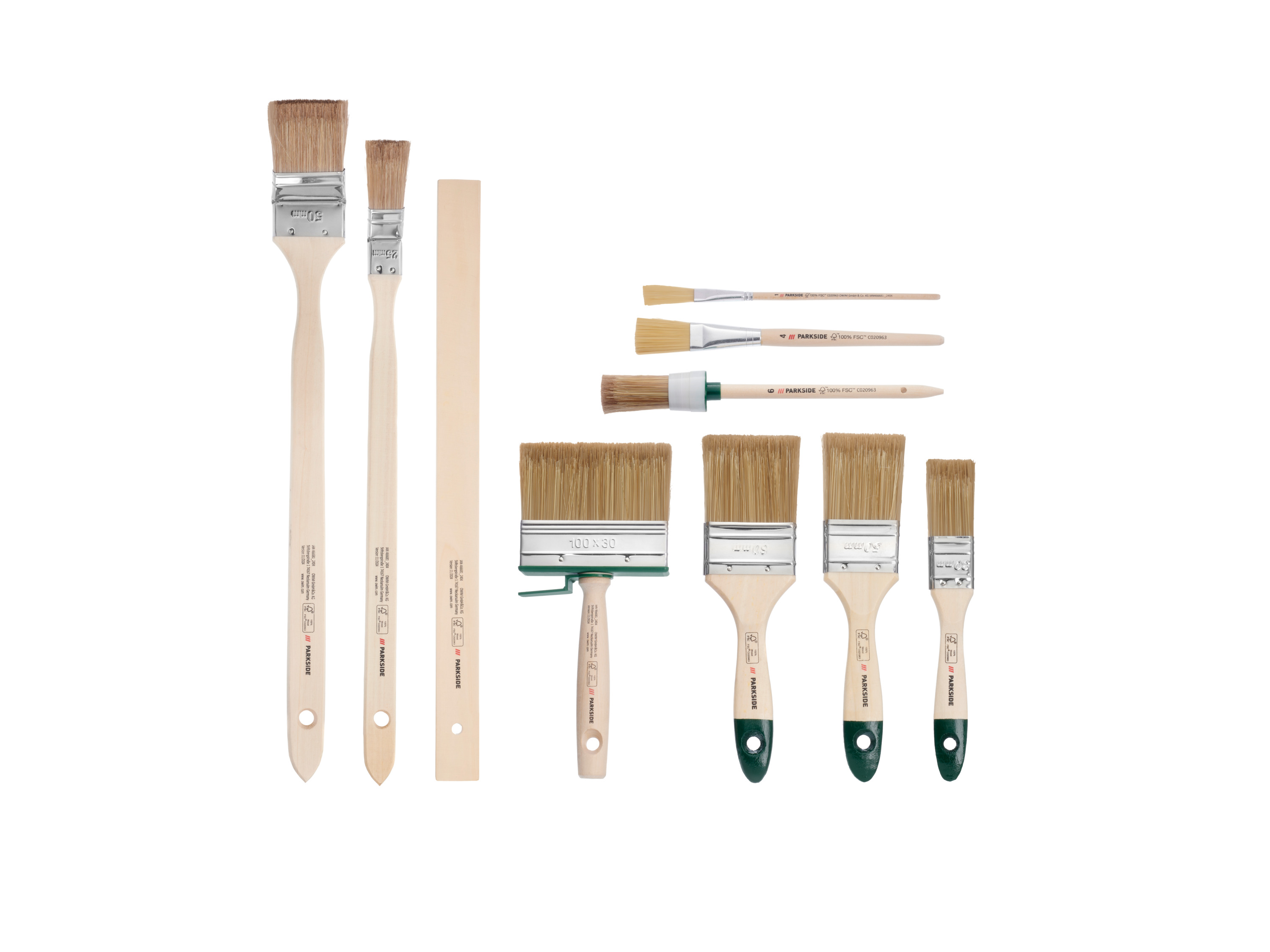 Parkside Zestaw pędzli ze sztucznym włosiem Do lazury