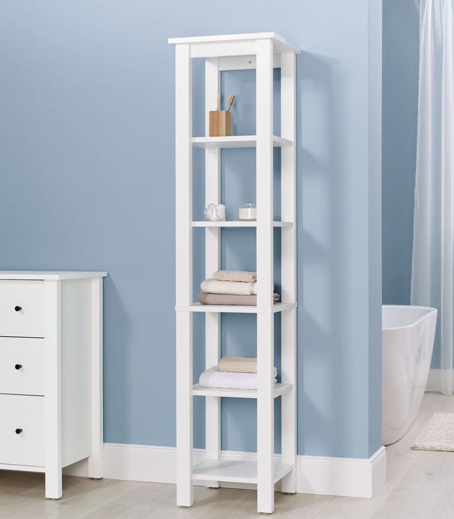 Livarno home Regał z 5 półkami »Stockholm«, w stylu rustykalnym, biały