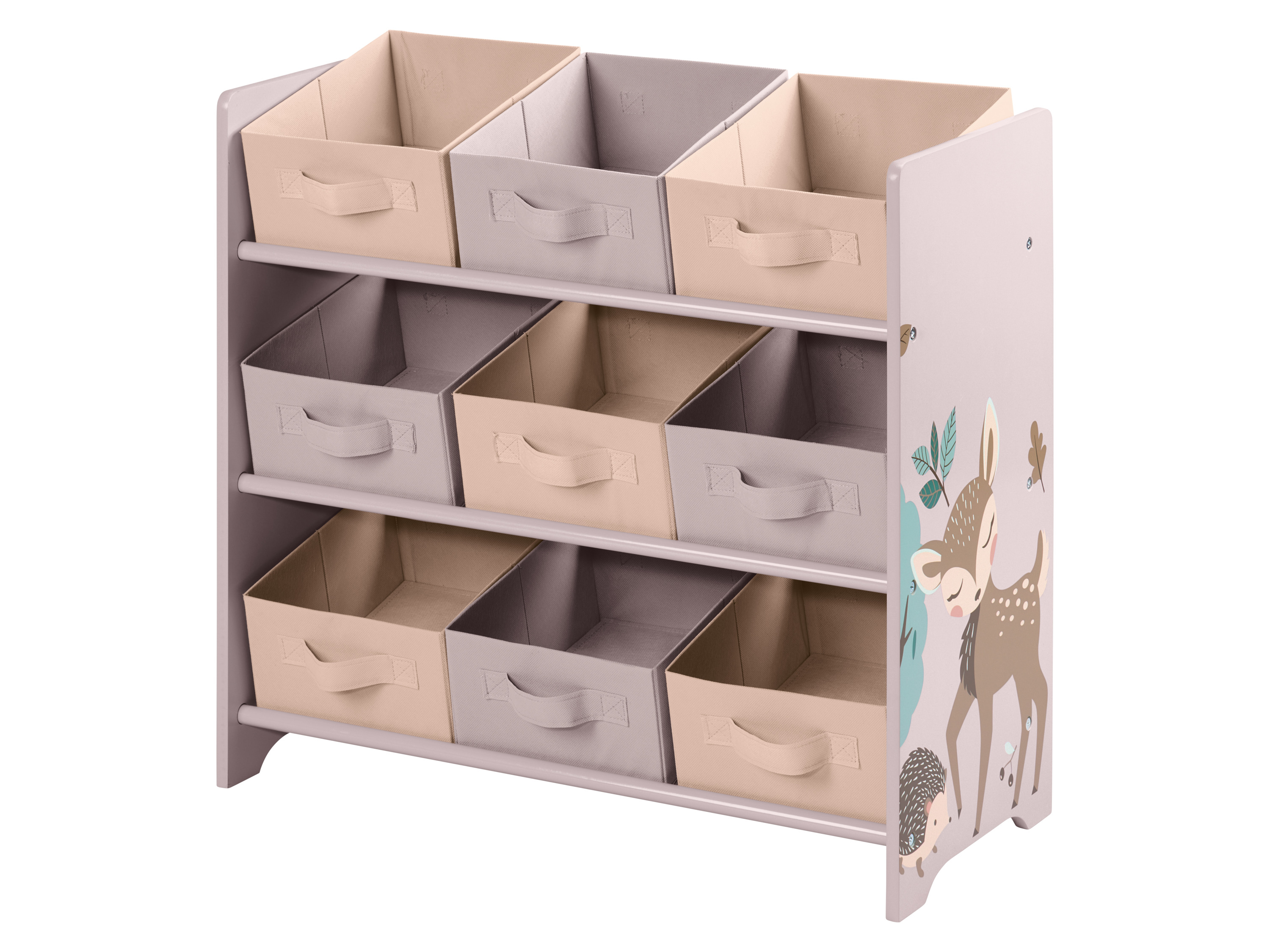 Livarno Regał z 9 wyjmowanymi pudełkami z materiału Jeleń