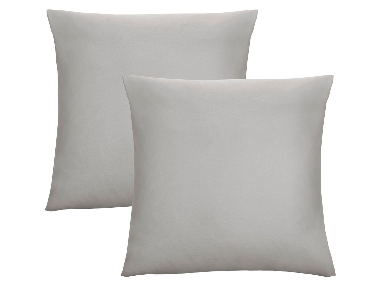Biberna Poszewka na poduszkę z delikatnego dżerseju, 2 szt. Szary, 80 x 80