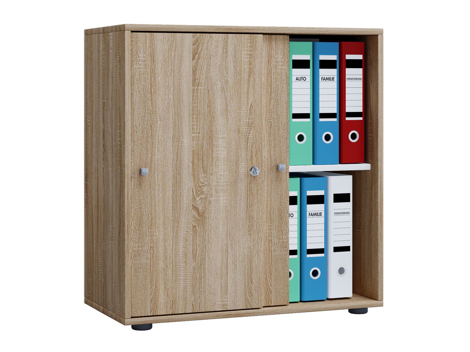 VCM Szafa biurowa Lona Drzwi przesuwne, Dąb sonoma, L