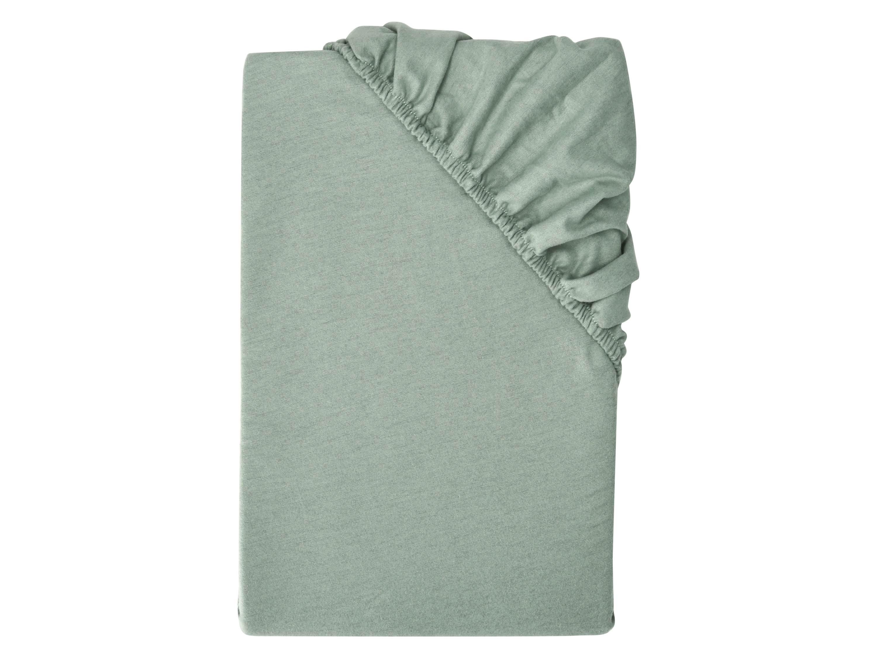 Livarno home Prześcieradło flanelowe z gumką Zielony