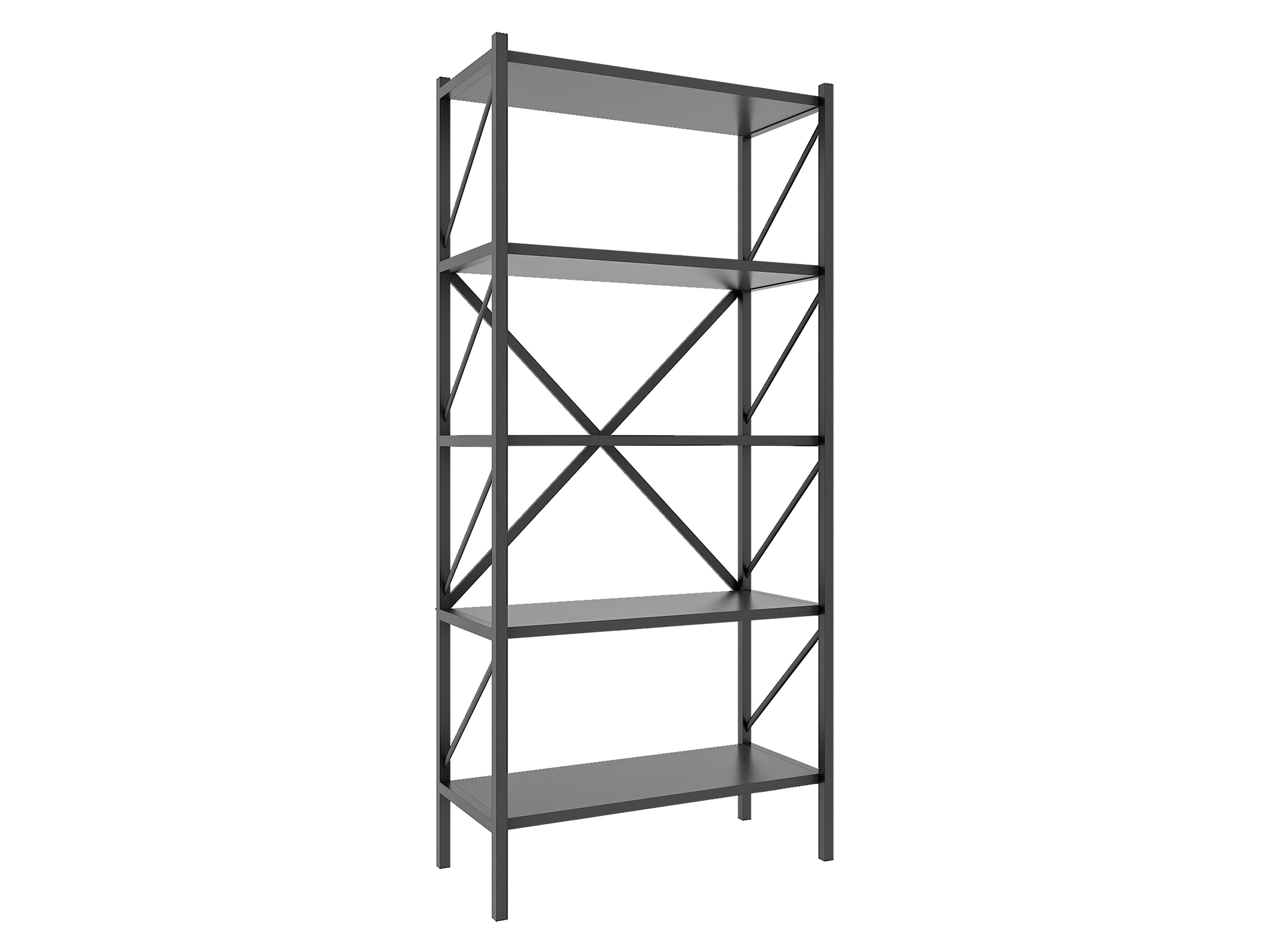 VCM Regał Insasi w stylu industrialnym 5 półek, Antracytowy