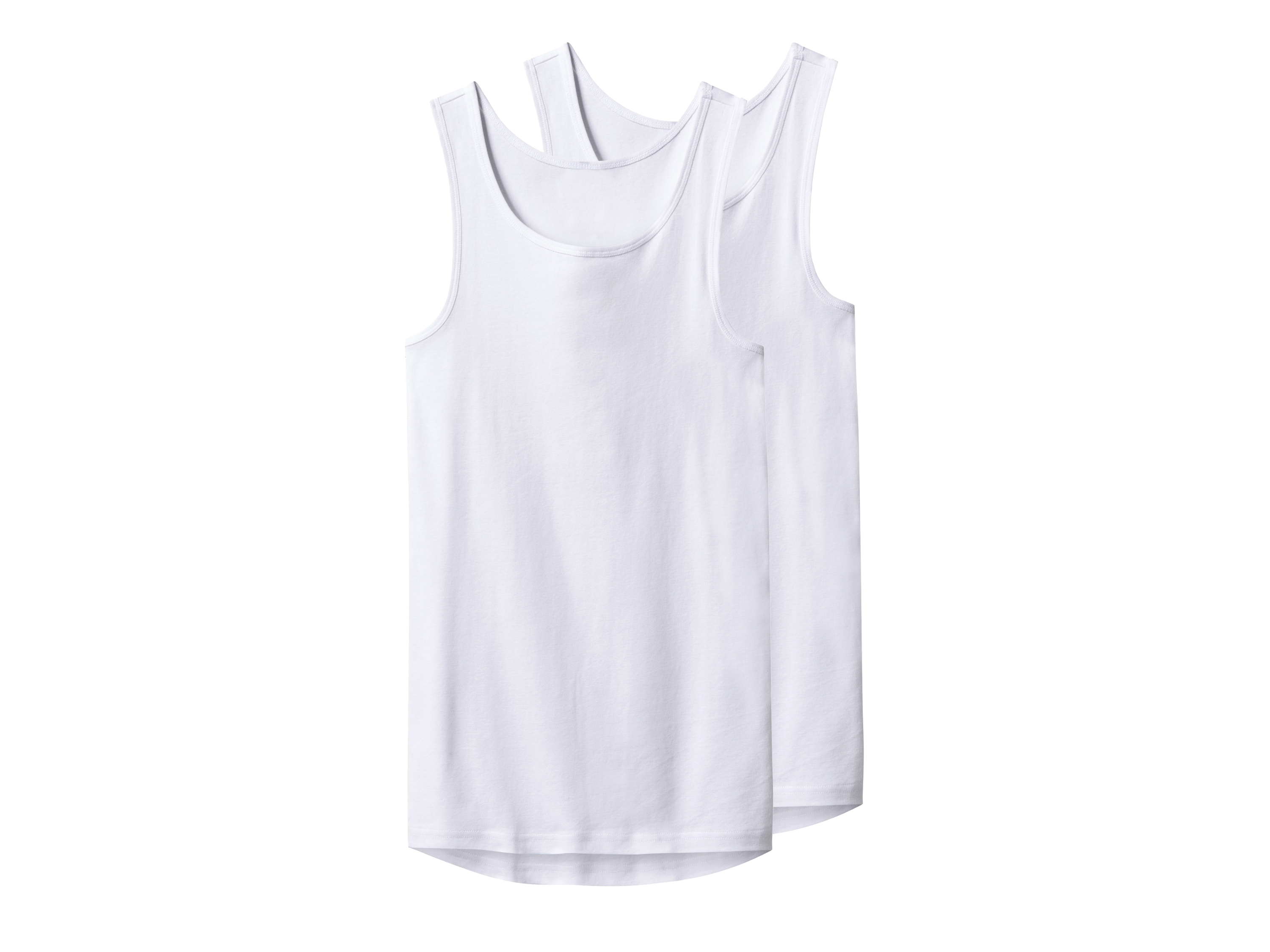 esmara Men Bezrękawniki męskie z bawełny, 2 sztuki Biały, 7/Xl