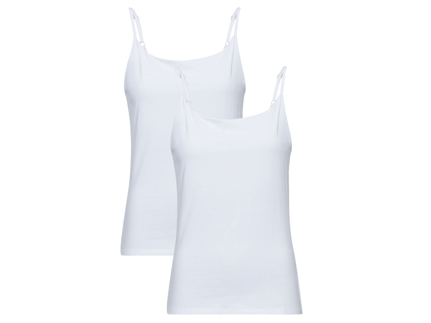 Mexx Koszulka damska na wąskich ramiączkach, 2 sztuki M, Biały