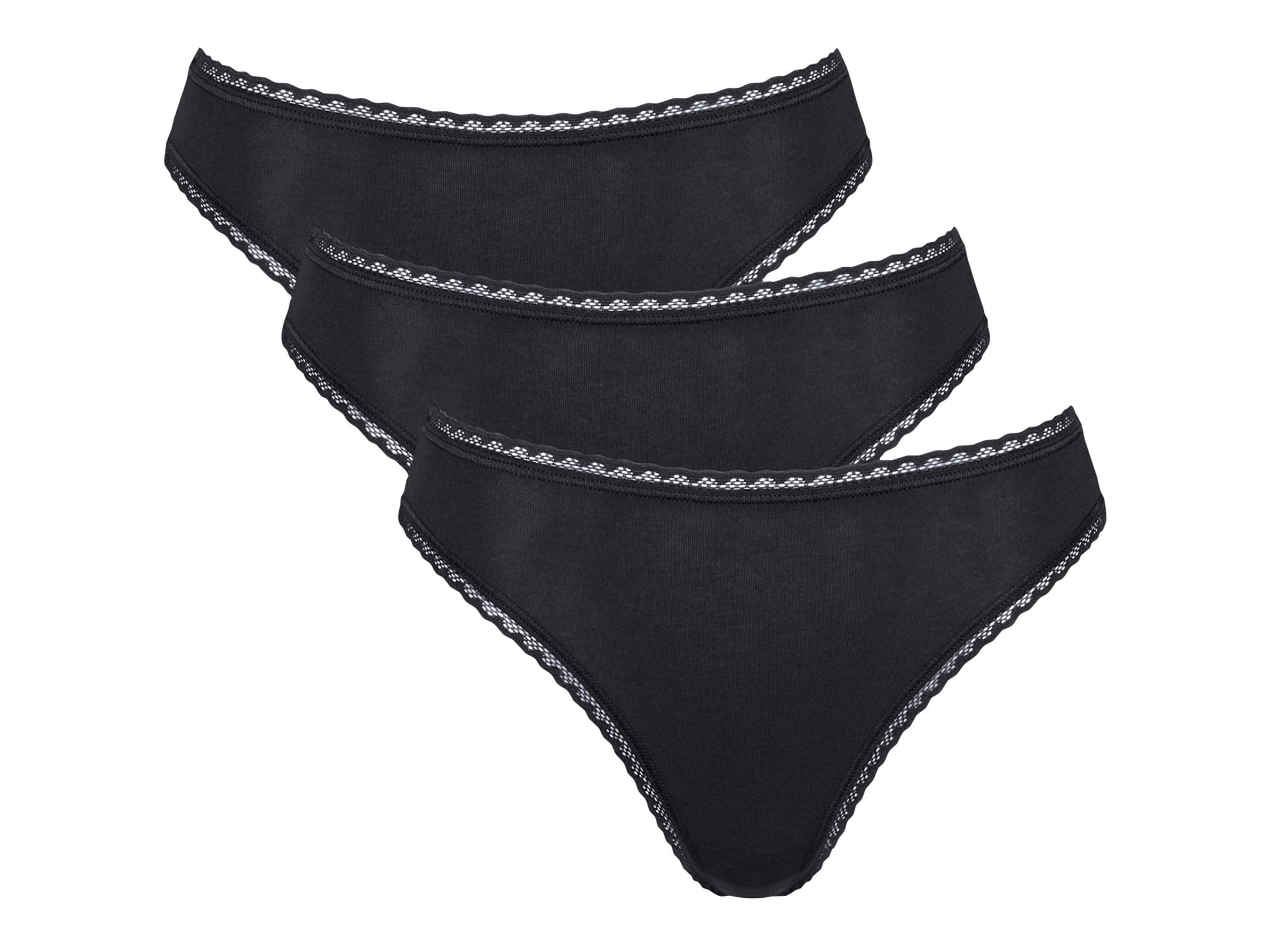 Hello by Sloggi Majtki hipstery damskie z bawełny, 3 pary tai black, 40