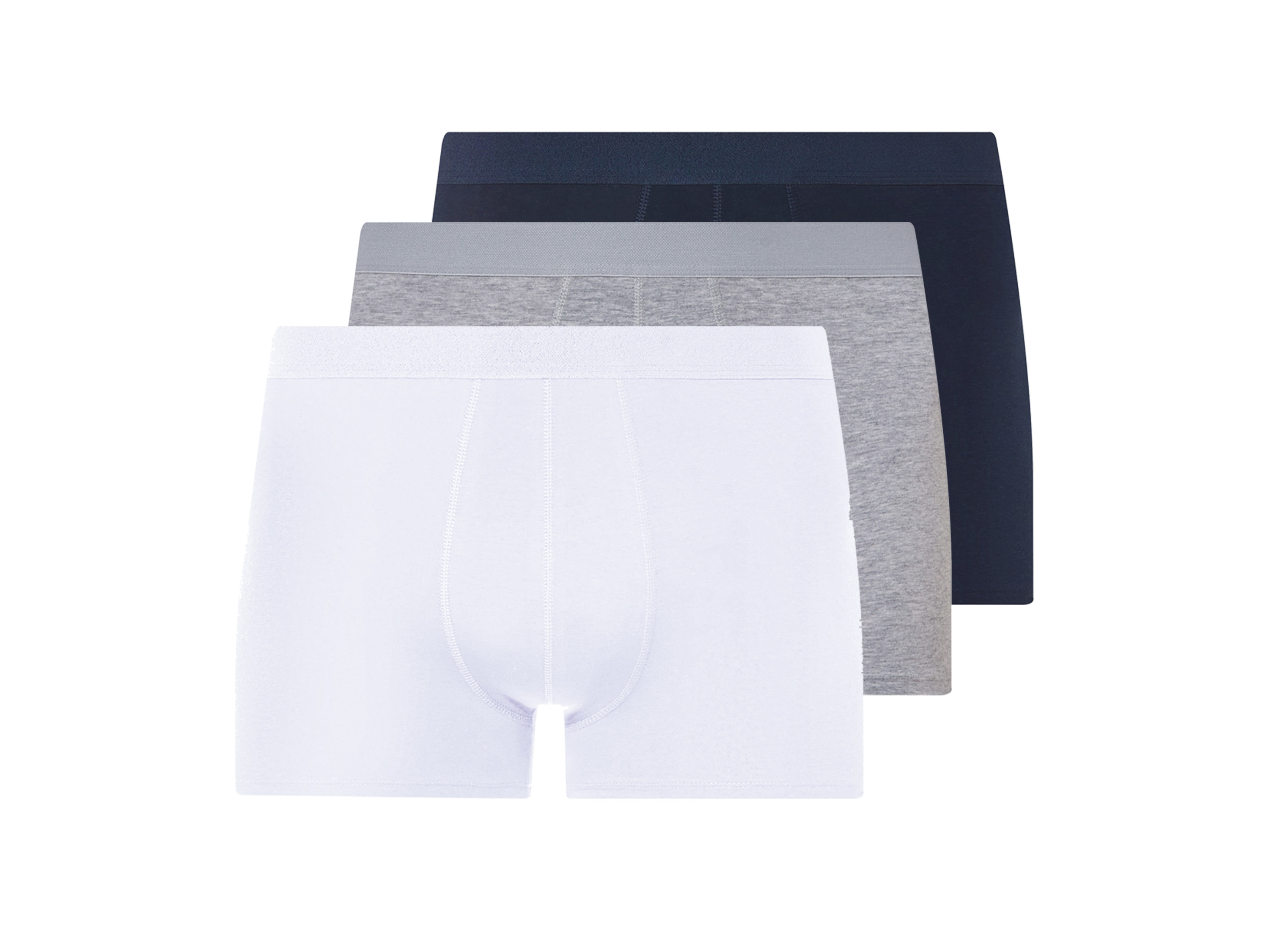 Livergy Bokserki męskie z bawełną, 3 pary Granatowy/szary/biały, 8/Xxl