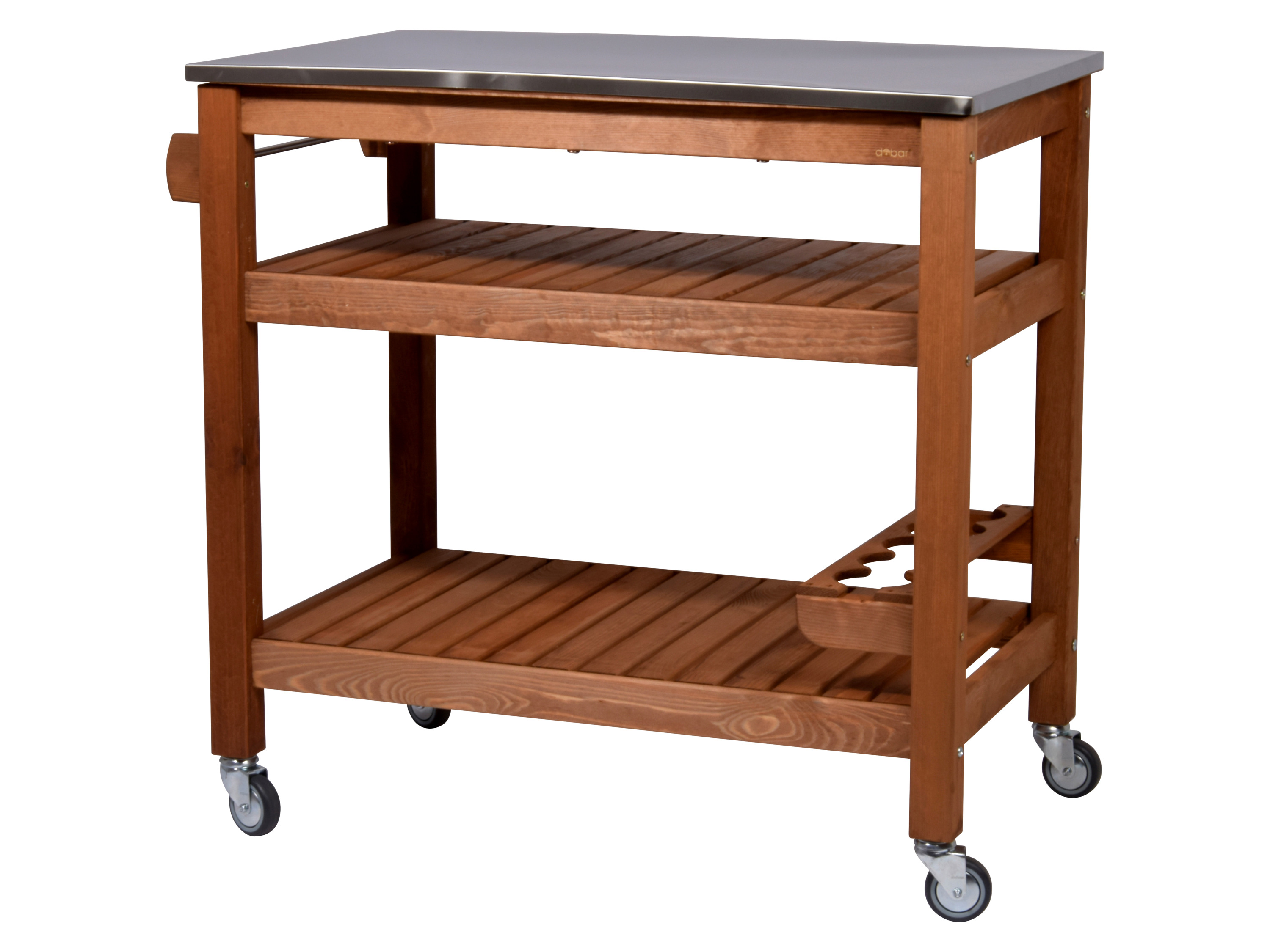 dobar Stolik na kółkach z blatem ze stali szlachetnej