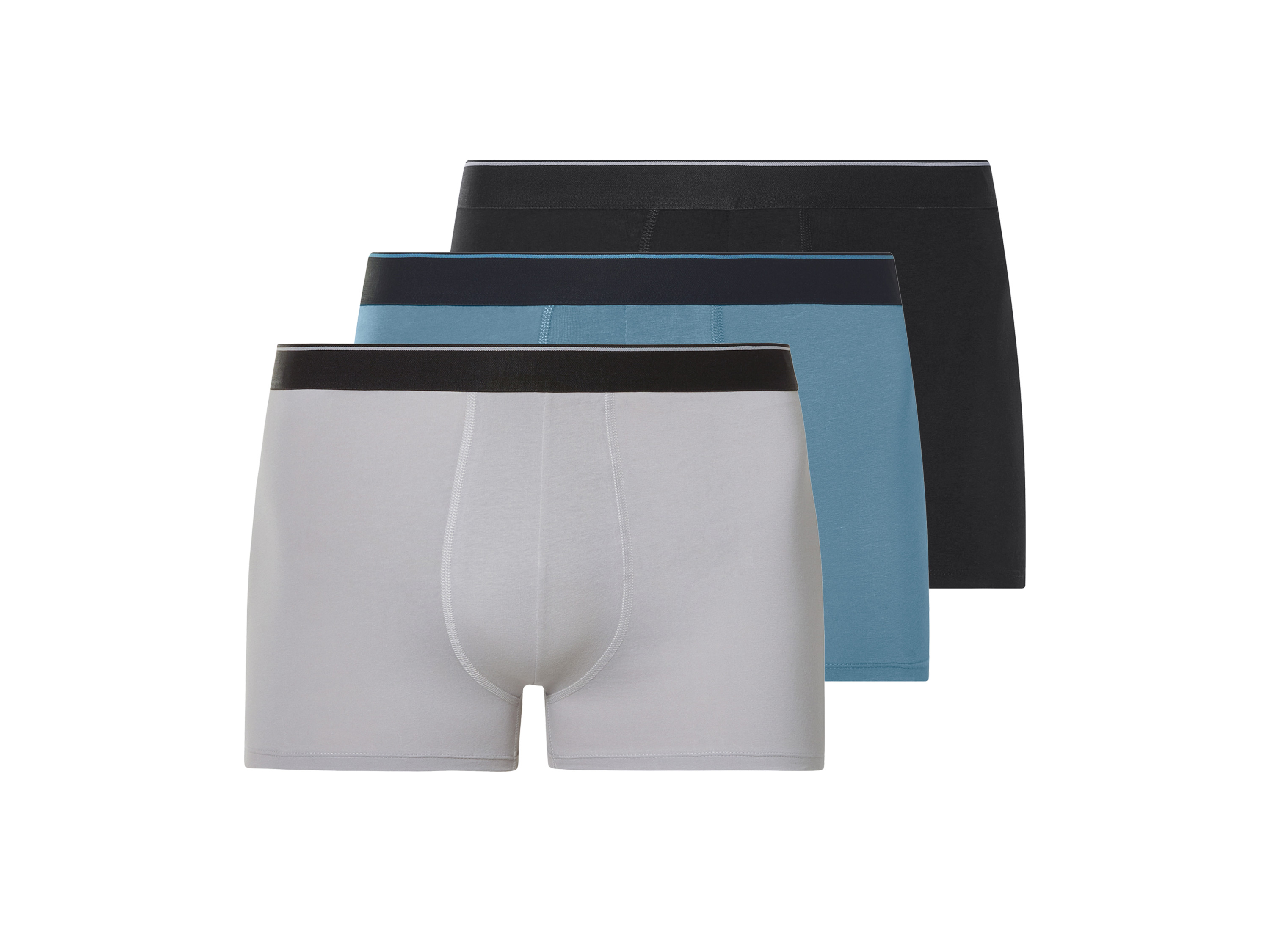 esmara Men Bokserki męskie Plus Size Xxl, 3 pary Czarny/niebieski/szary, 8/Xxl