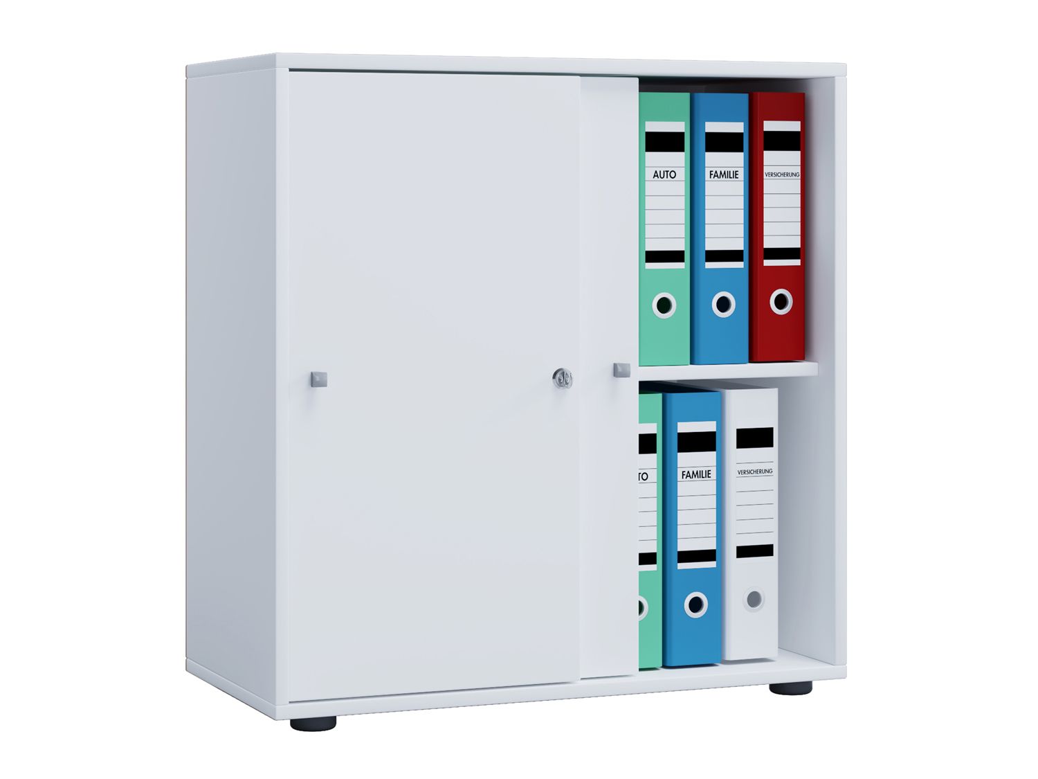 VCM Szafa biurowa Lona Drzwi przesuwne, Biały, L