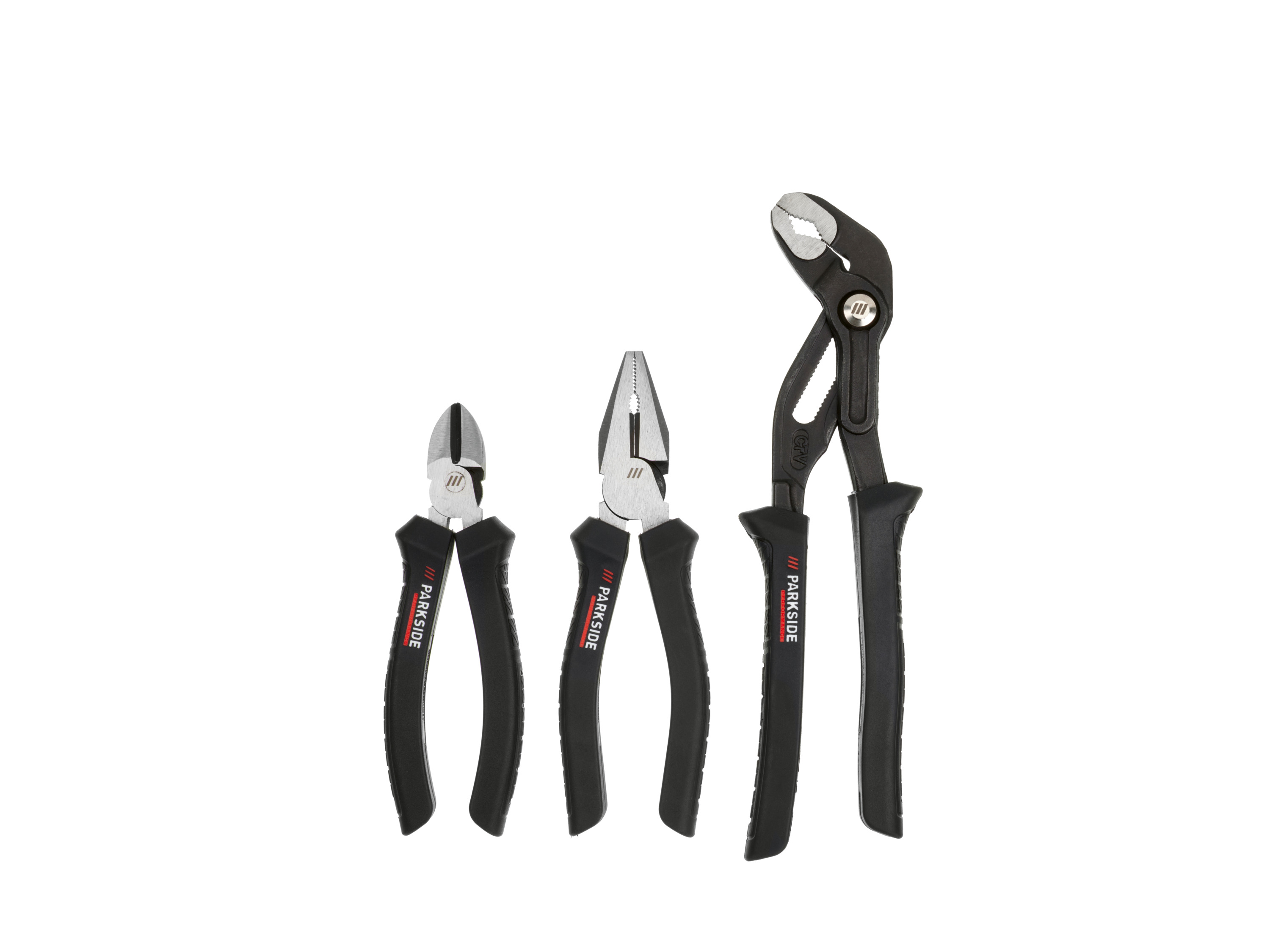 Parkside Performance Zestaw 3 szczypiec Szczypce kombinowane i do pomp wodnych