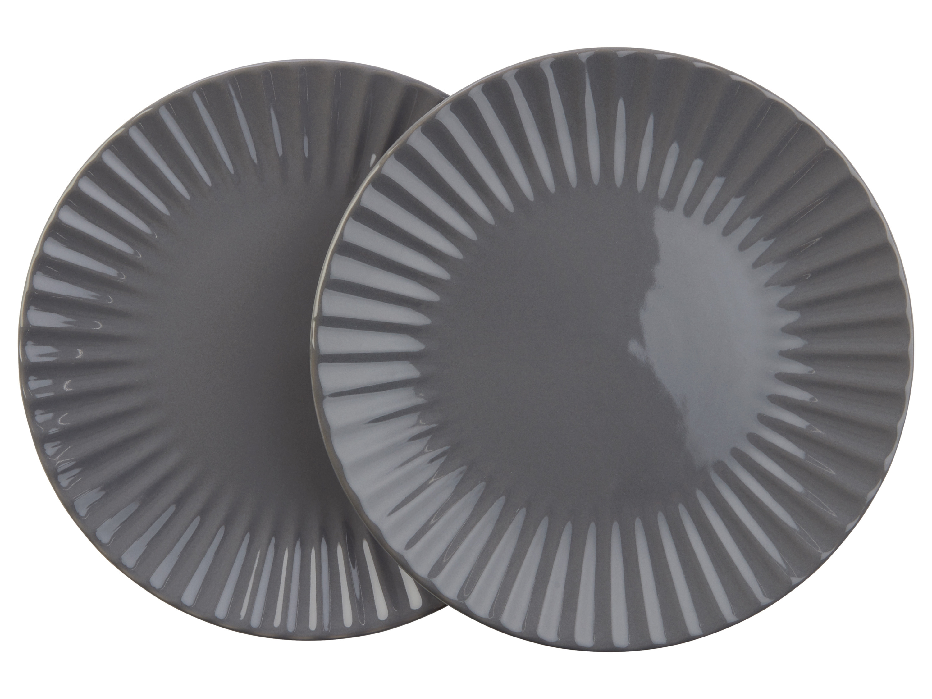 Livarno home Zestaw 2 kubków, miseczek lub talerzyków Talerze, Szary