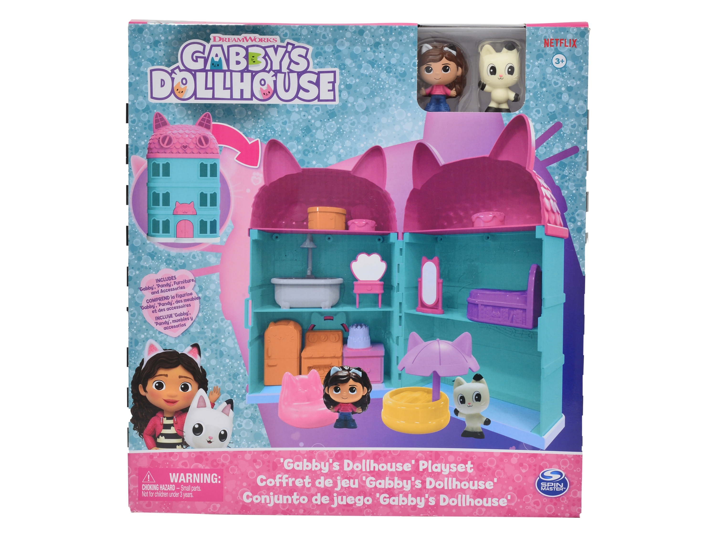 Gabby ́s Dollhouse Domek dla lalek z 2 figurkami z kolekcji Koci Domek Gabi