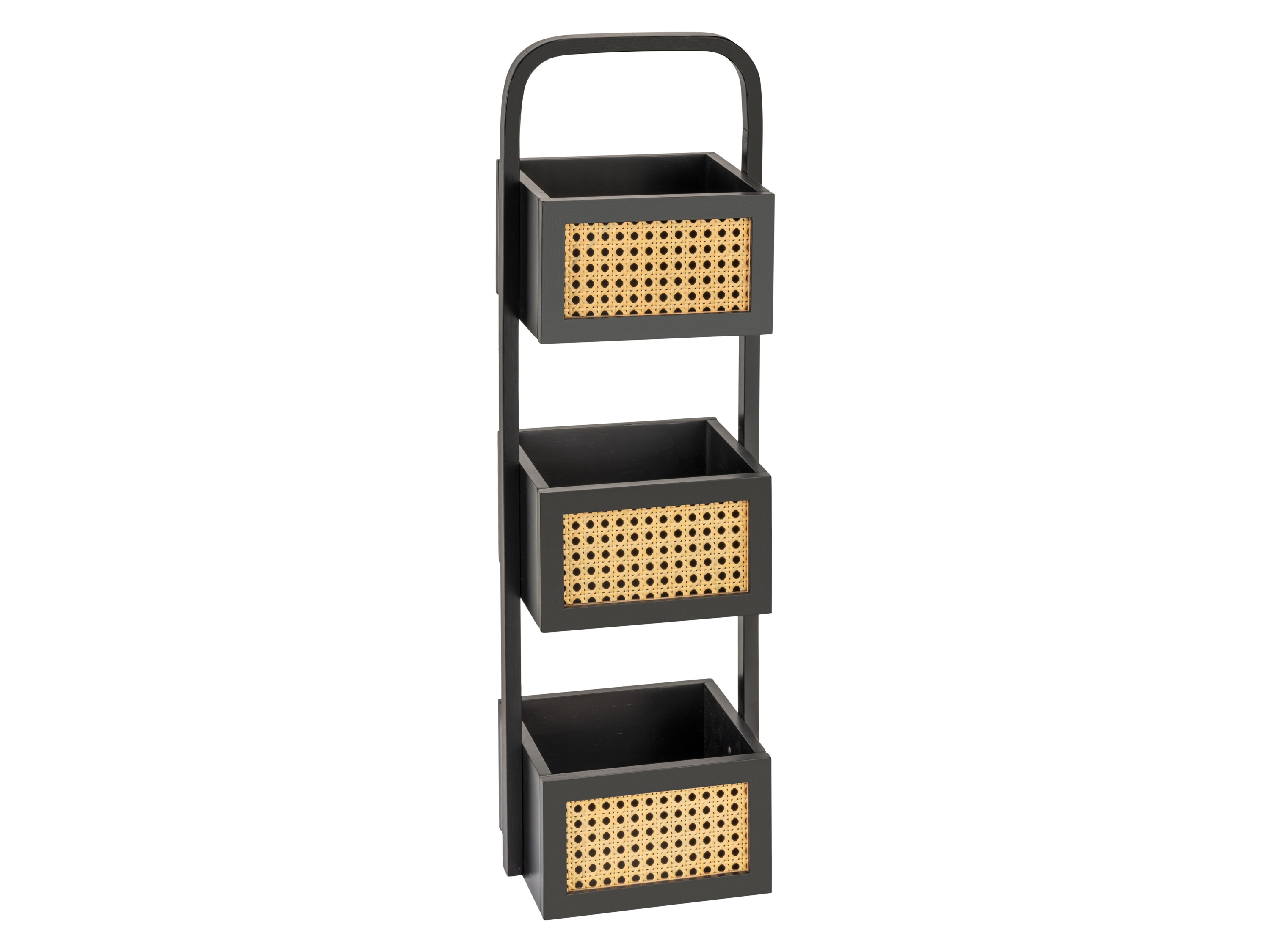 Wenko Półka łazienkowa z 3 koszami bambusowymi Czarny