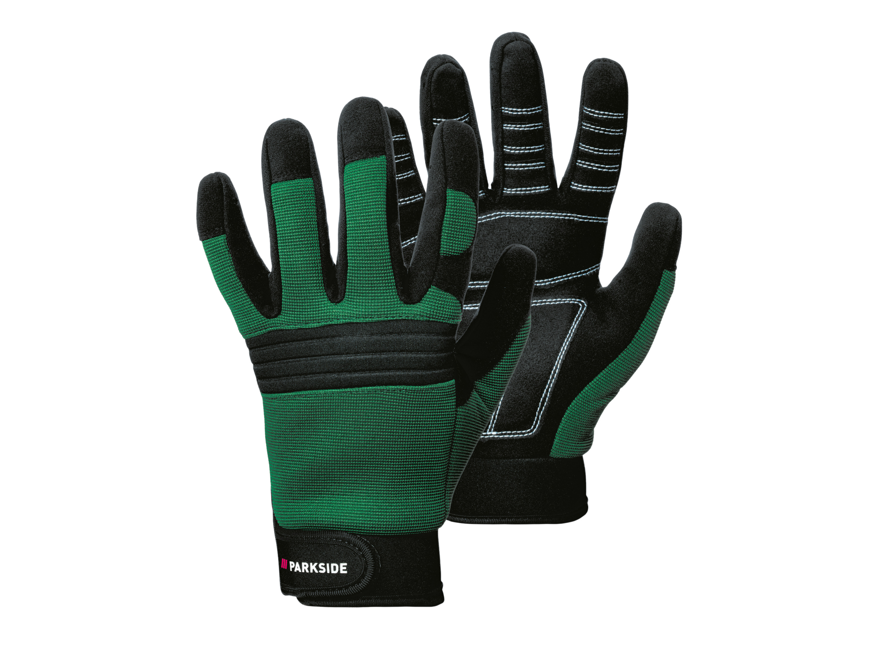 Parkside Rękawice robocze, elastyczny materiał Zielony/czarny, 7