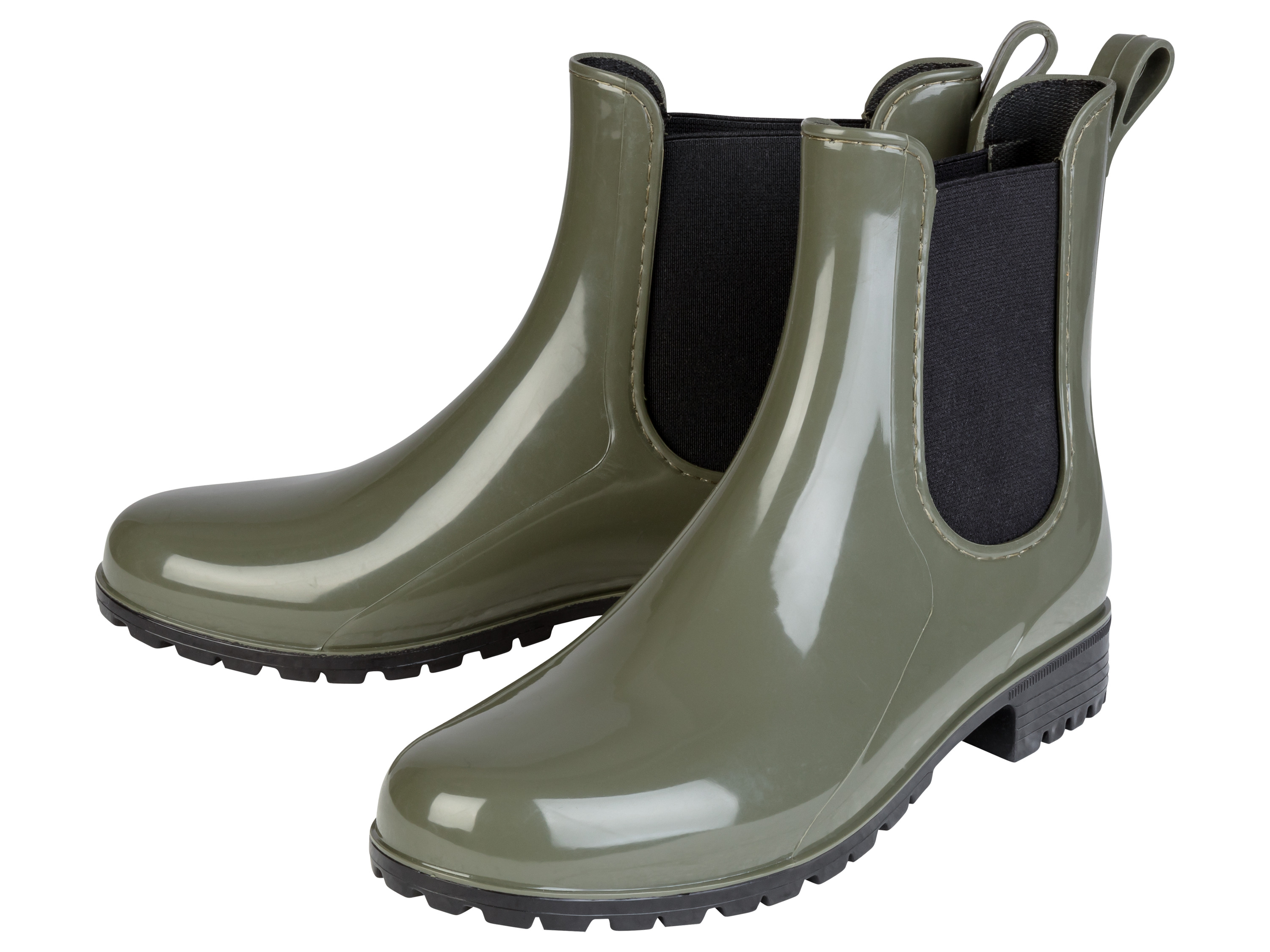 esmara Kalosze damskie przeciwdeszczowe w stylu Chelsea-Boot Zielony/czarny, 37