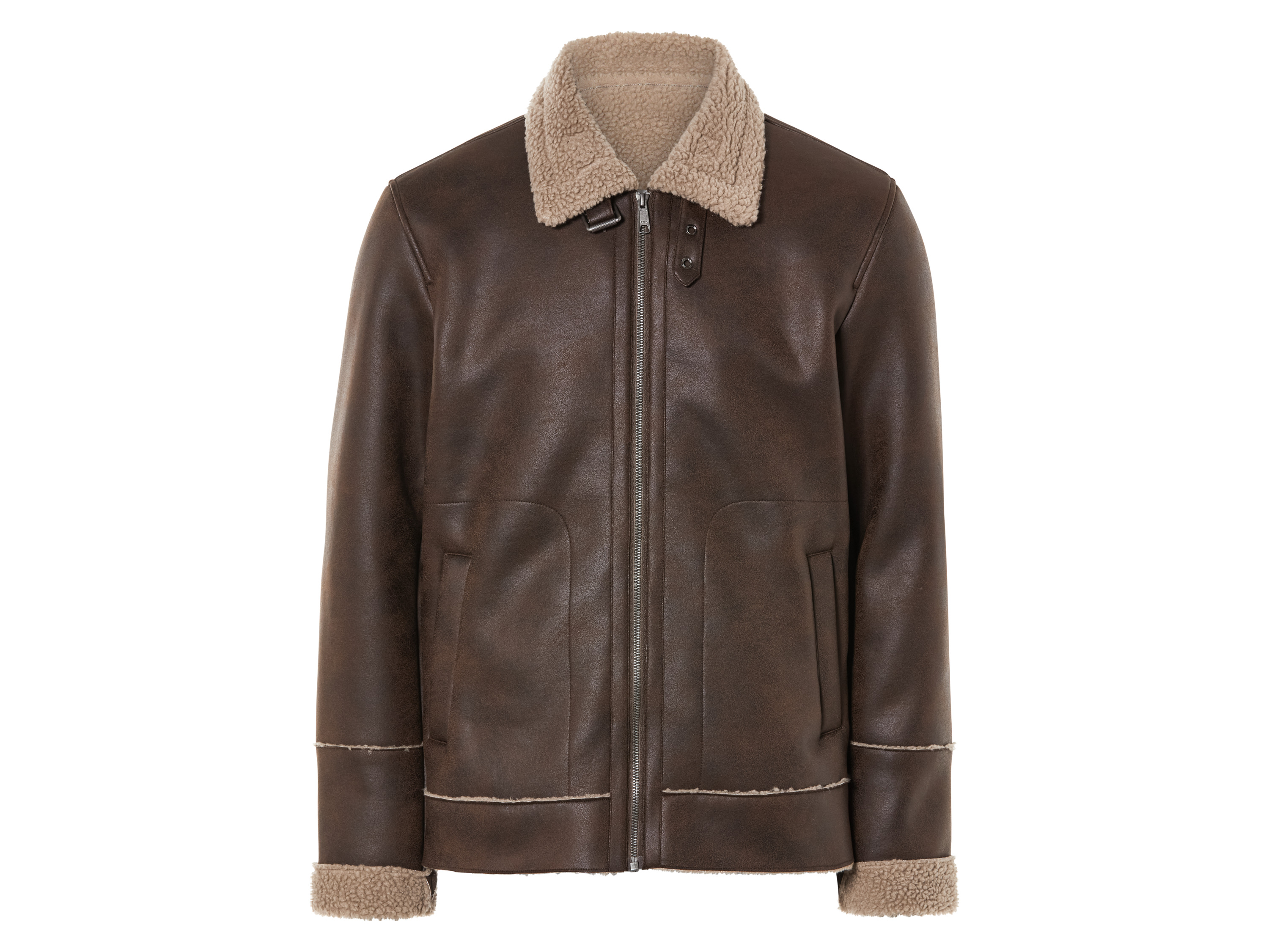 Livergy Kurtka męska w stylu ramoneski, z kożuchem Xl56/58, Brązowy