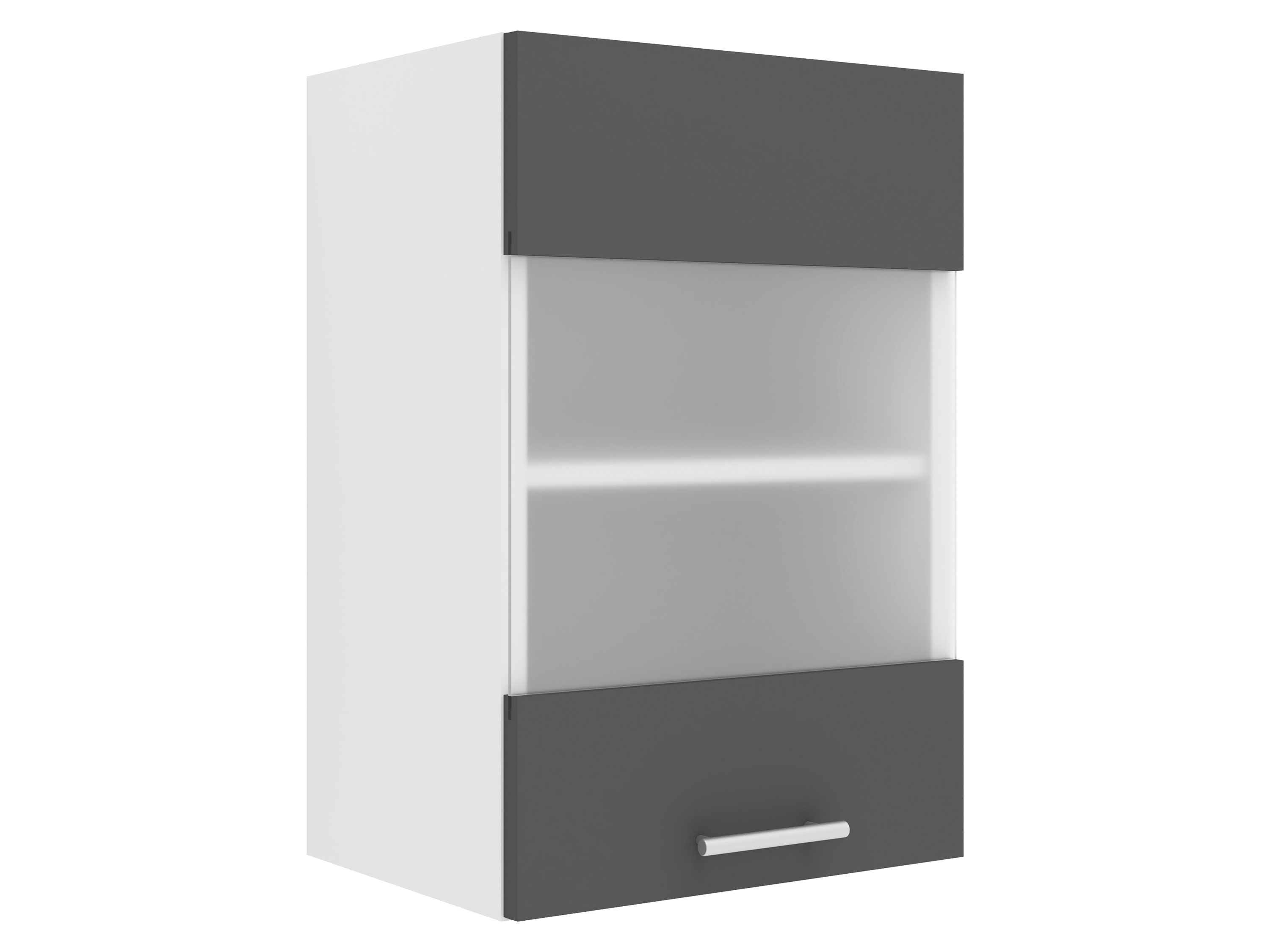 VCM Szafka wisząca Esilo Wisząca szafka, Biały/ antracyt, Szklany front