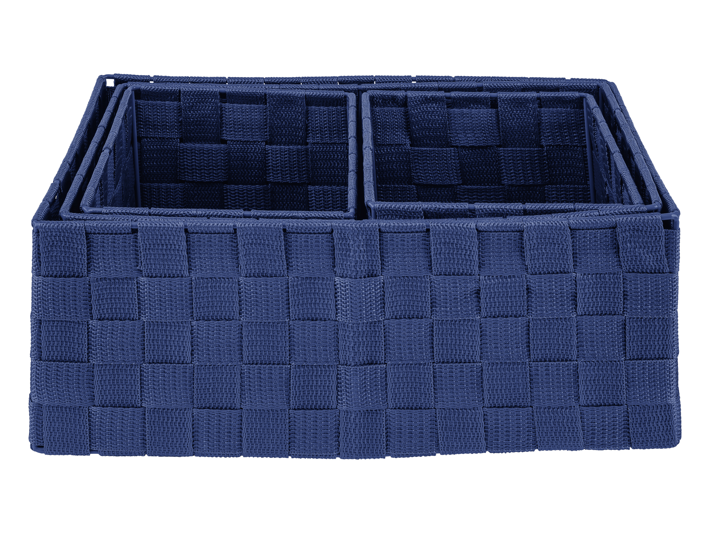 Livarno home Regał wiszący do przechowywania, 4 sztuki Kosz do przechowywania, Ciemnoniebieski