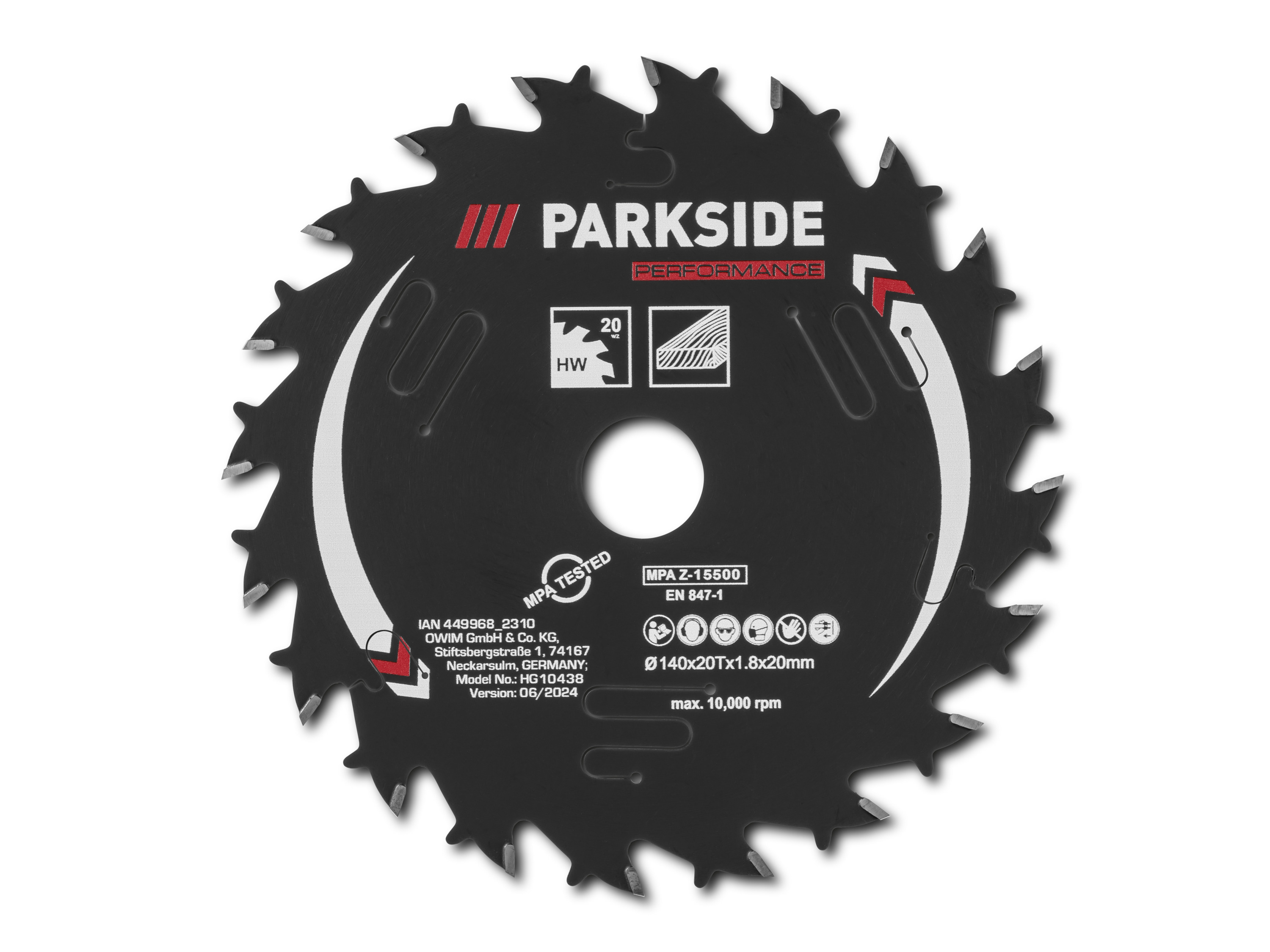 Parkside Performance Brzeszczoty do piły tarczowej, Ø 140 mm 20-zębowa do drewna