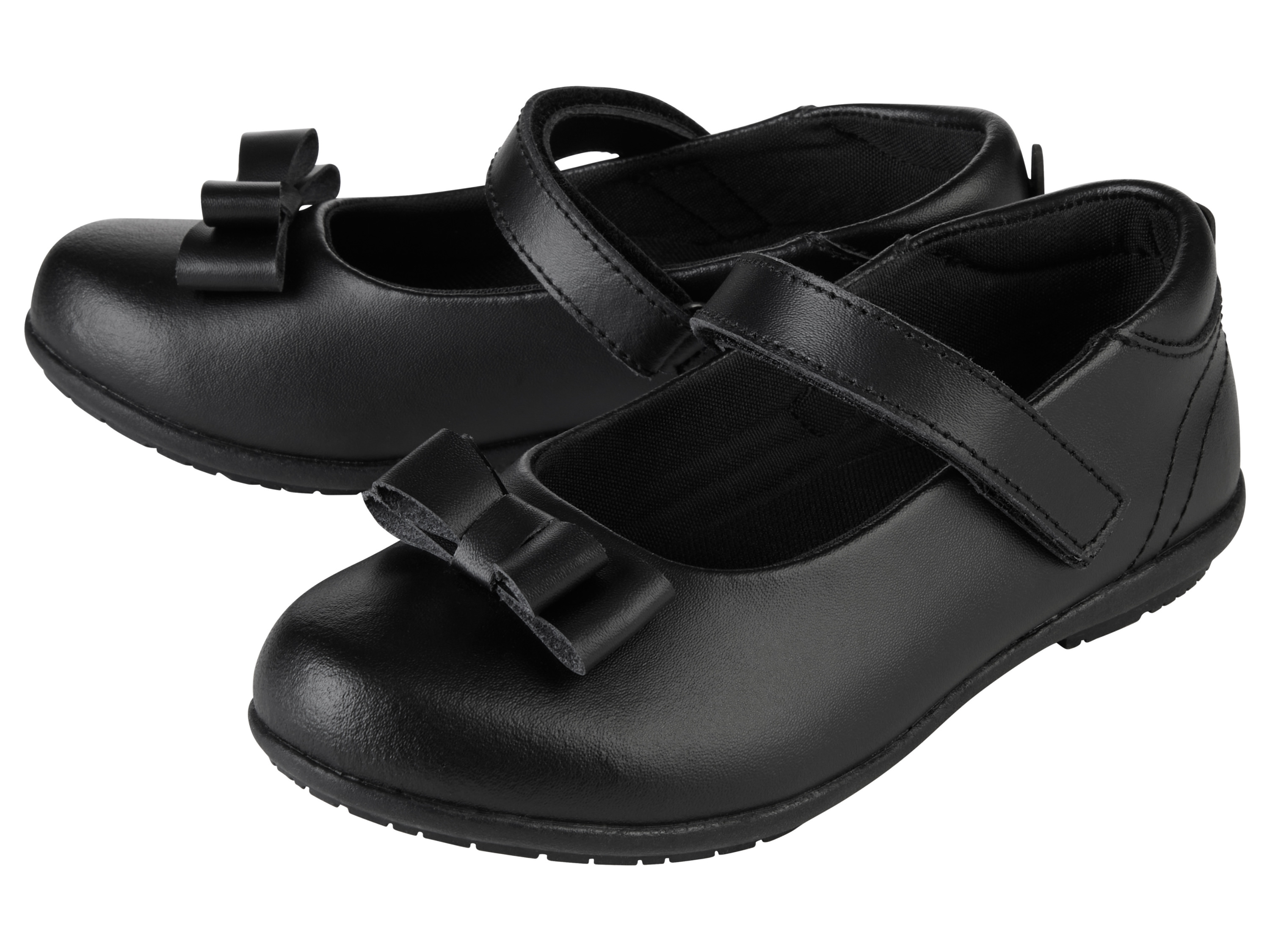 Baleriny dziecięce zapinane na rzep Czarny, matowy, 31