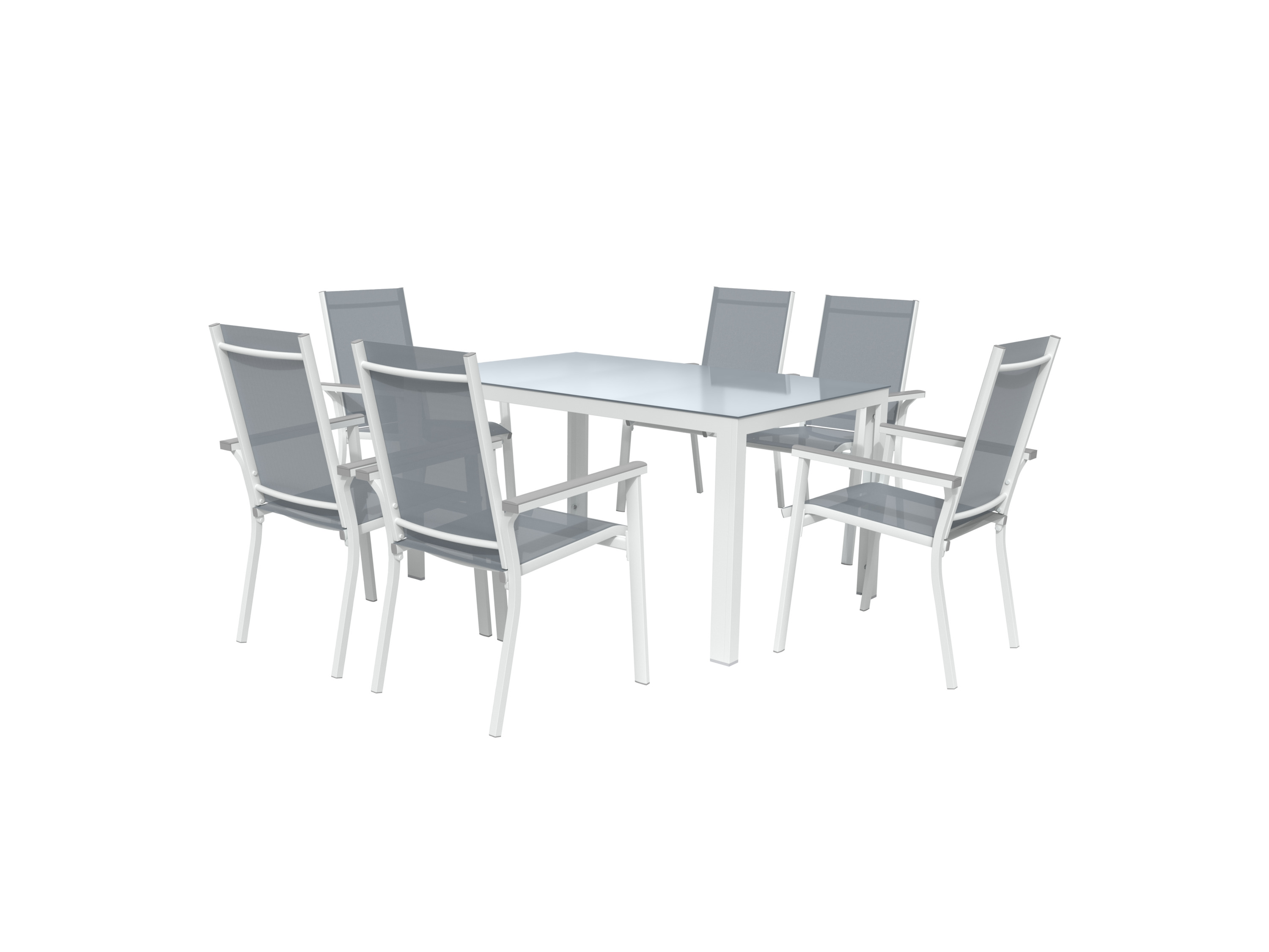 Livarno home Zestaw aluminiowych mebli ogrodowych Houston, stół i 6 krzeseł