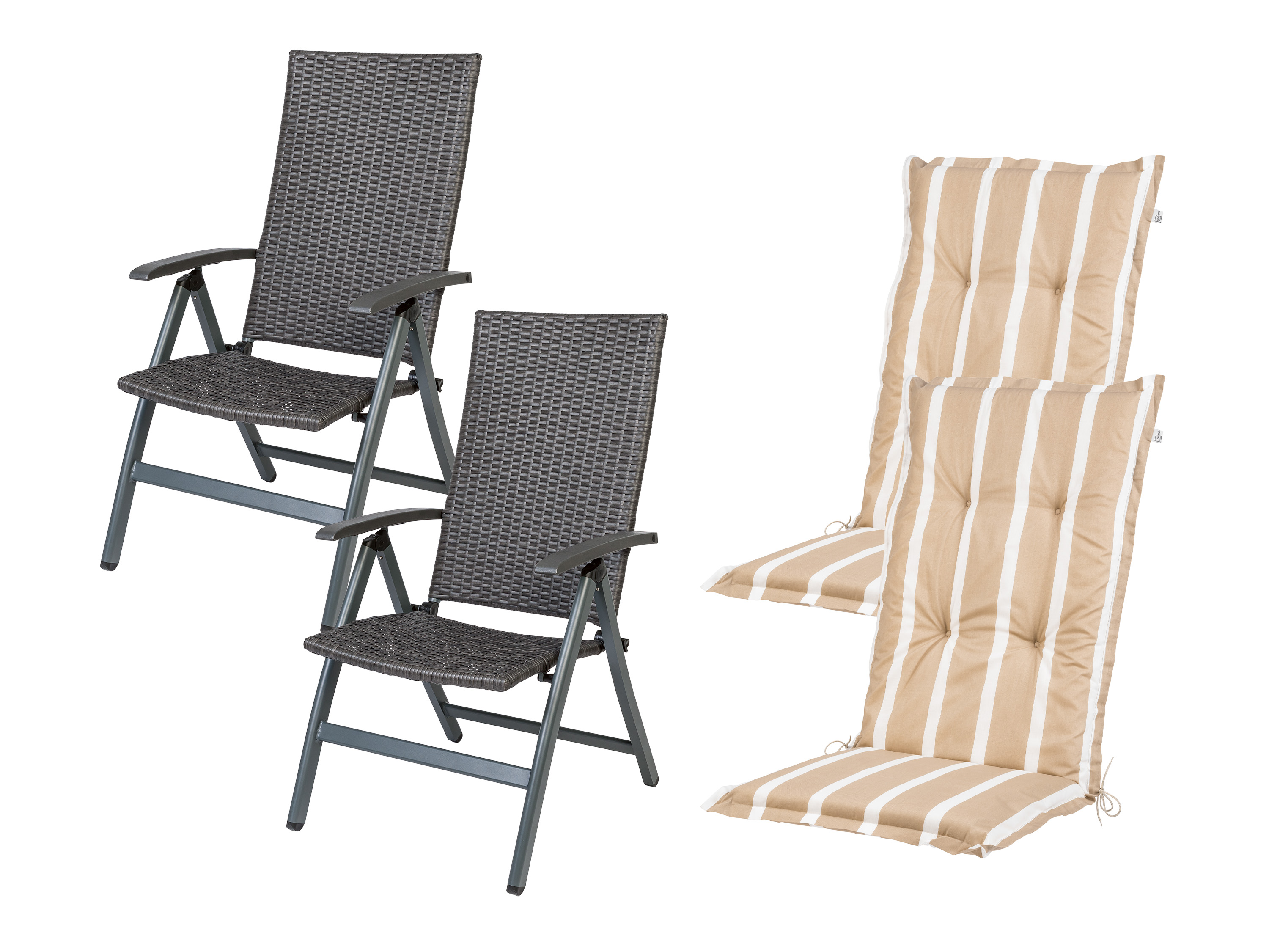 Livarno home Zestaw 2 aluminiowych foteli ogrodowych Valencia z 2 poduszkami