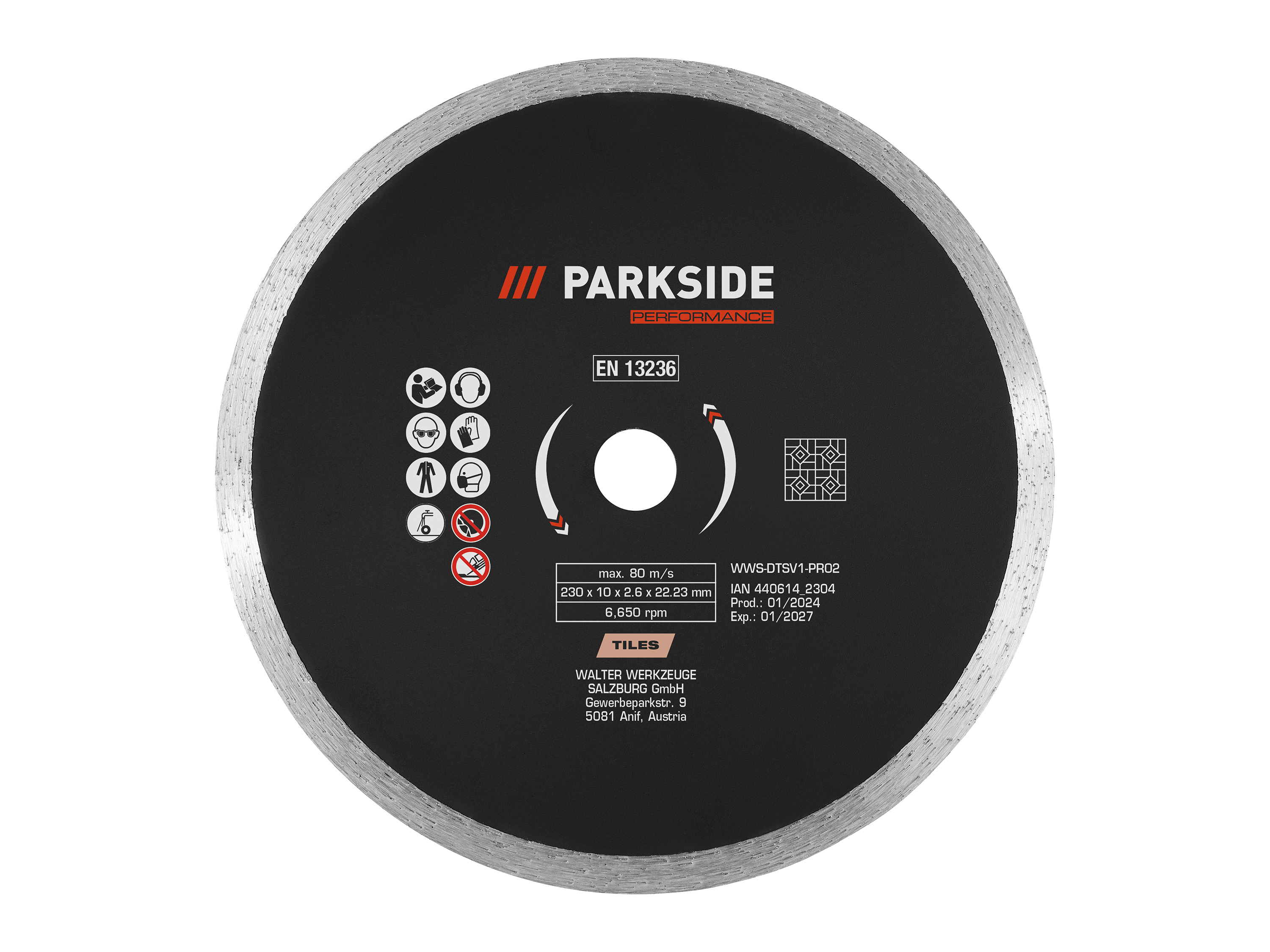 Parkside Performance Tarcze tnące / Tarcze szlifierskie, Ø 230 mm Tarcze tnące diamentowe, pełna krawędź
