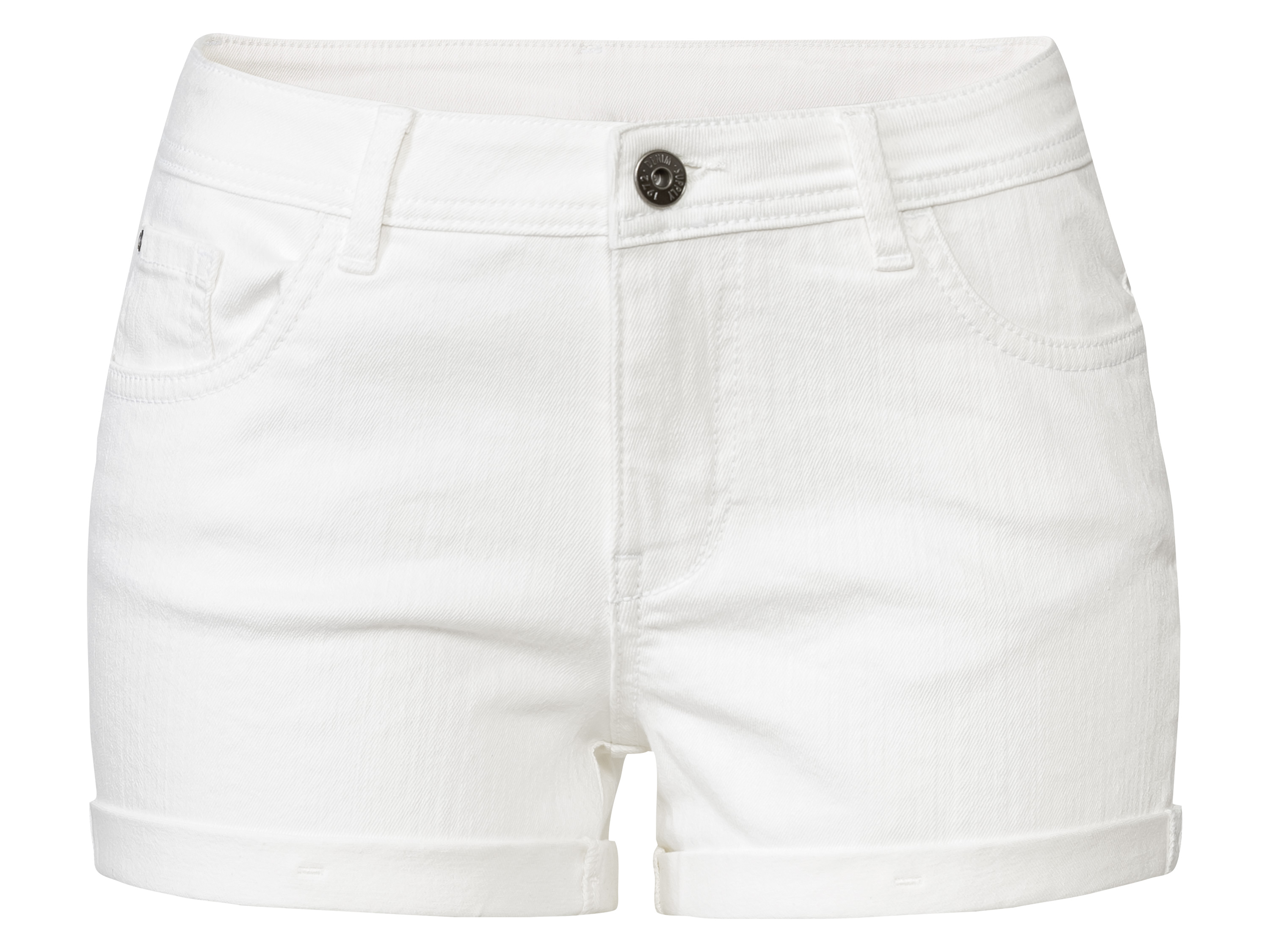 esmara Szorty jeansowe damskie z bawełną Biały, 46
