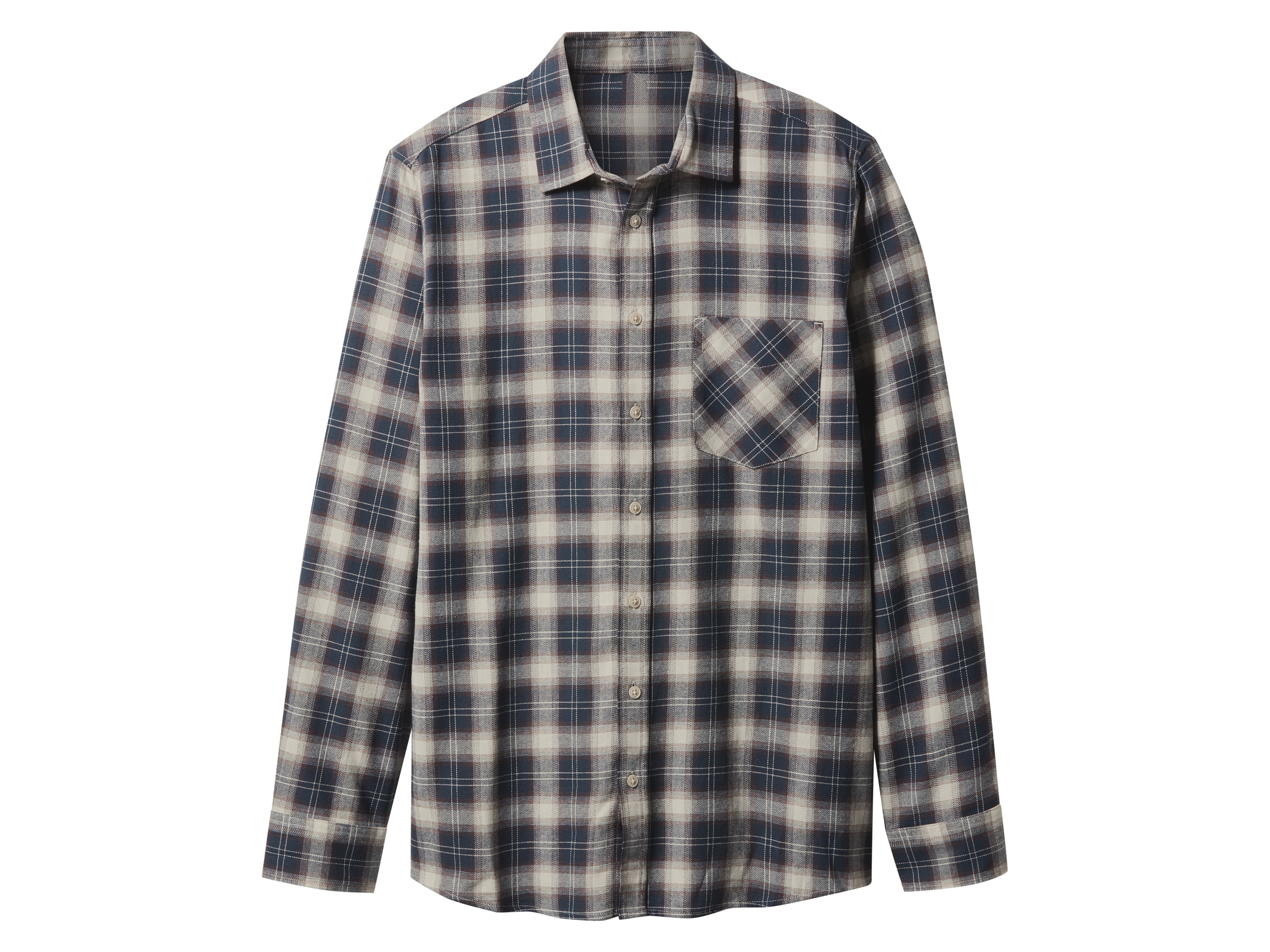 esmara Men Koszula flanelowa męska Kratka/granat/beż, L 41/42