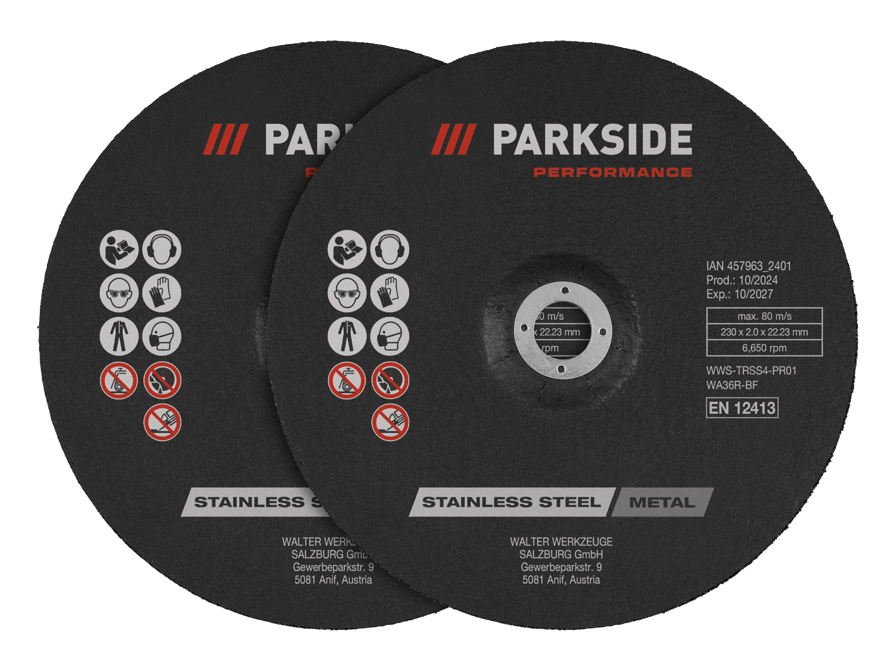Parkside Performance Akcesoria do szlifierki kątowej, ok. Ø 230 mm Tarcze ścierne, 2 sztuki