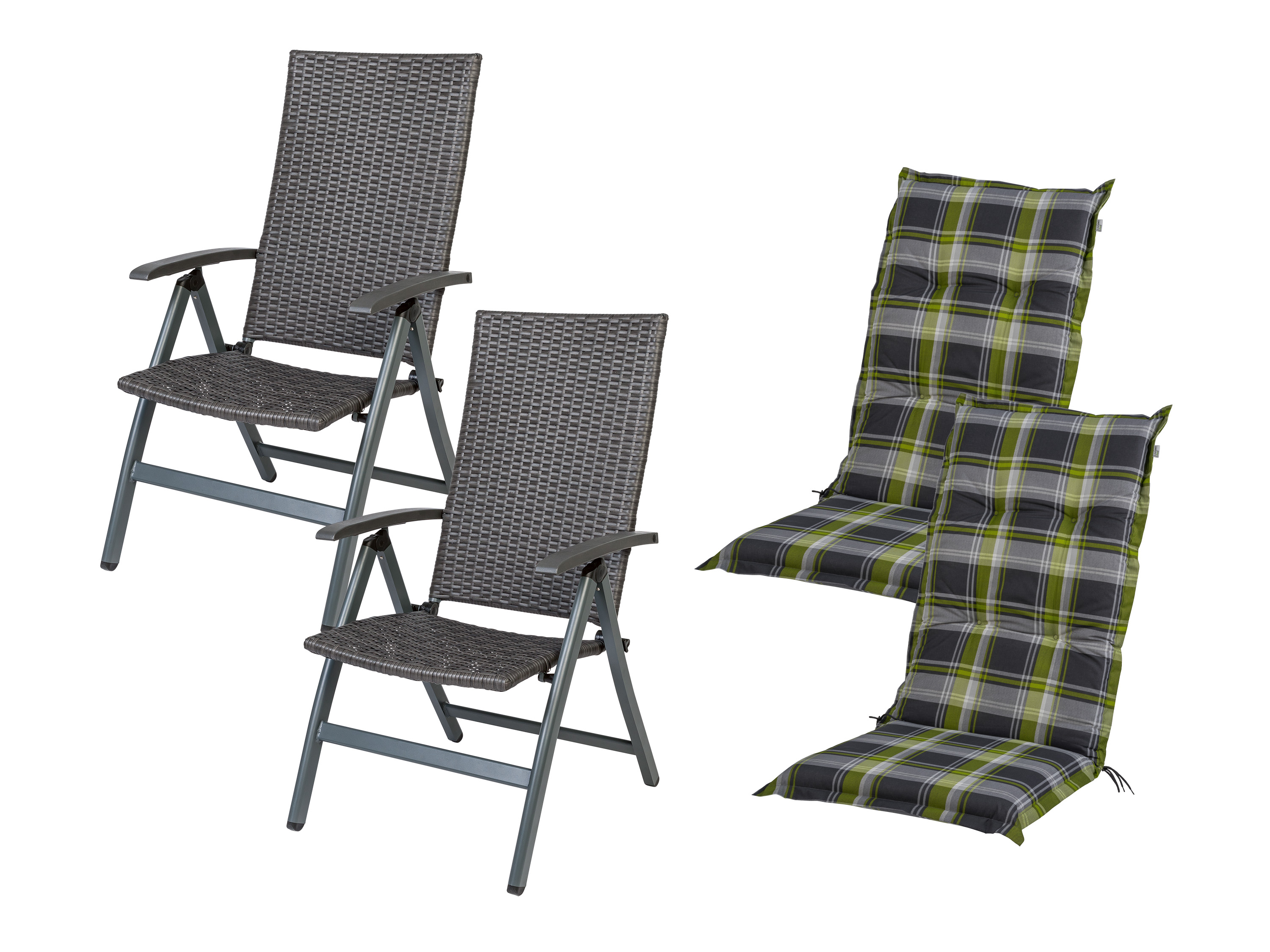 Livarno home Zestaw 2 aluminiowych foteli ogrodowych Valencia z 2 poduszkami