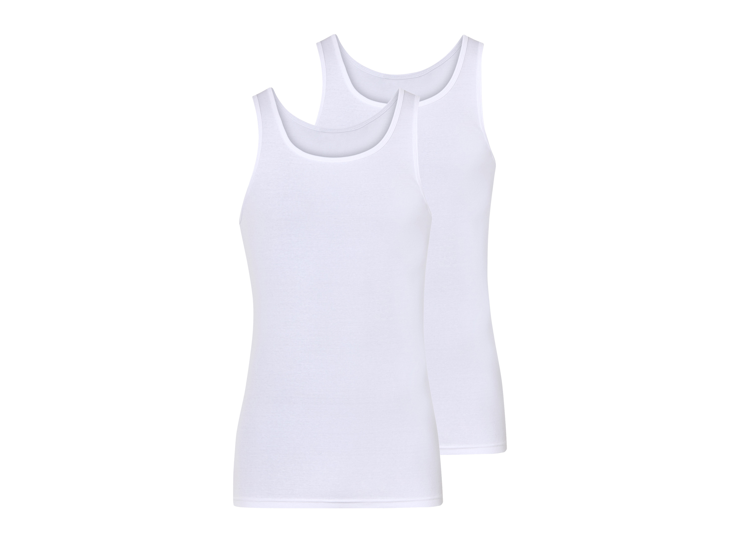 esmara Men Podkoszulki męskie z bawełny, 2 sztuki Biały, 7/Xl