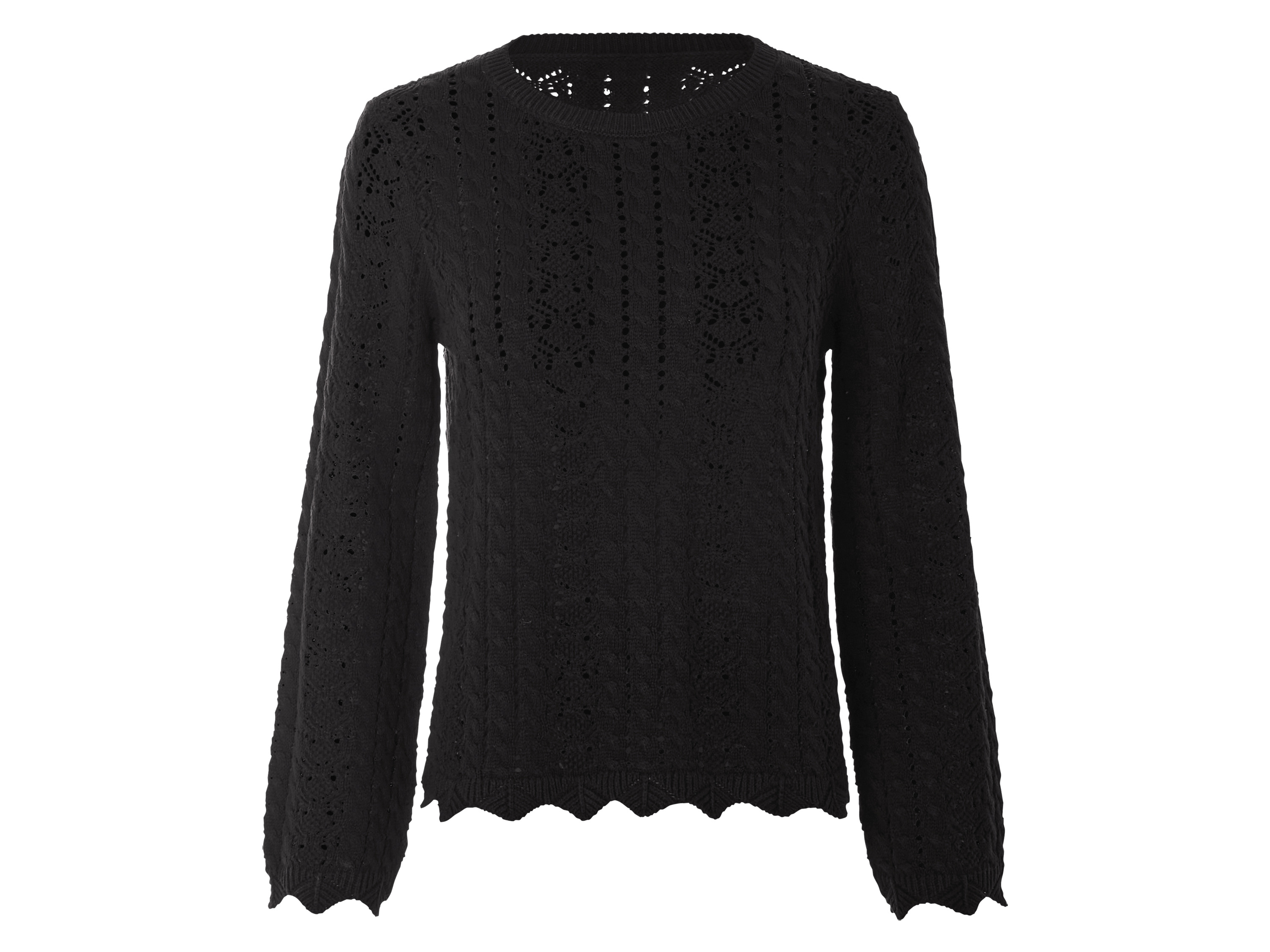 esmara Sweter dzianinowy damski z bawełną Czarny, S36/38